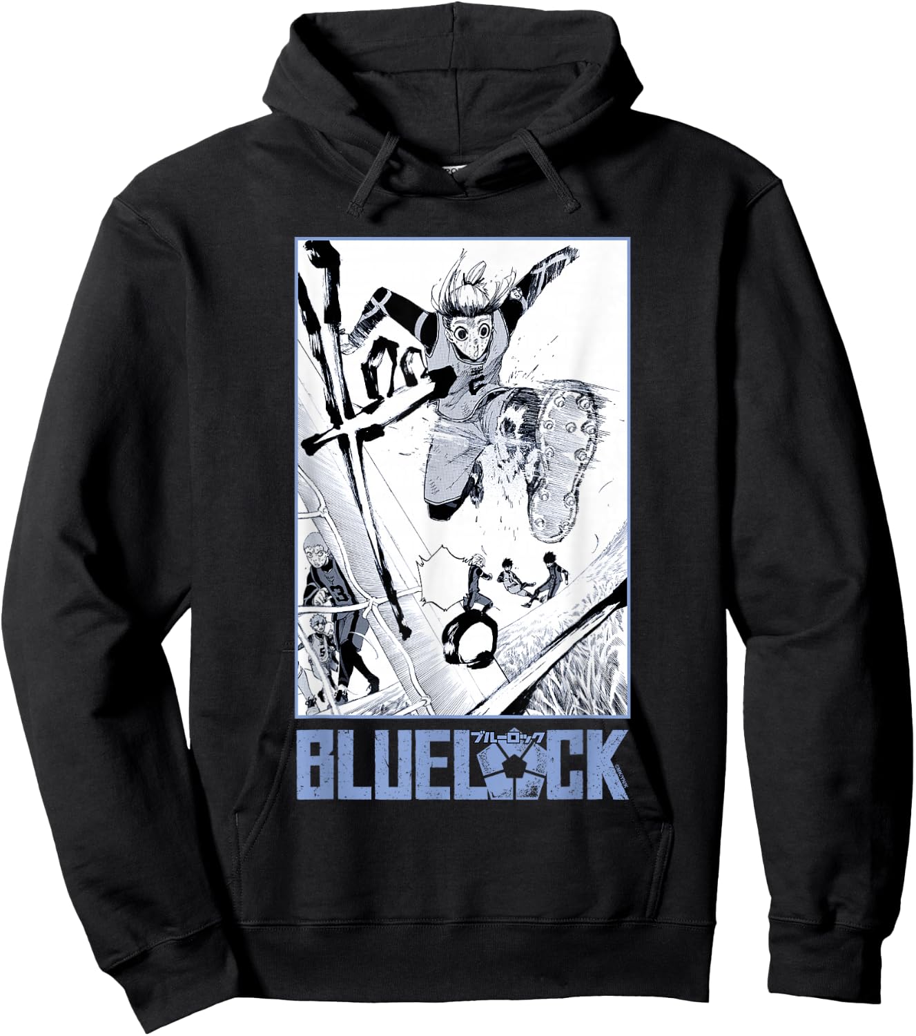 Blue Lock Gin Gagamaru Goalkeeper Big Chest Panel Portrait Hoodie - Hoodie | Black