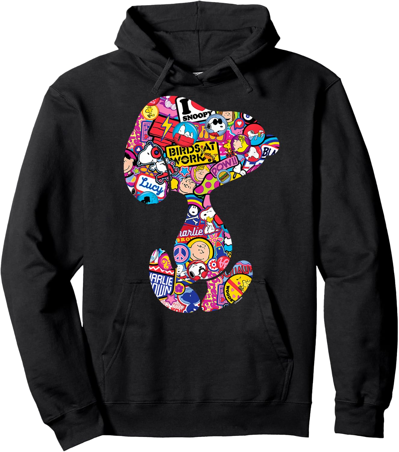 Peanuts - Snoopy Silhoutte Pattern Hoodie - Hoodie | Black
