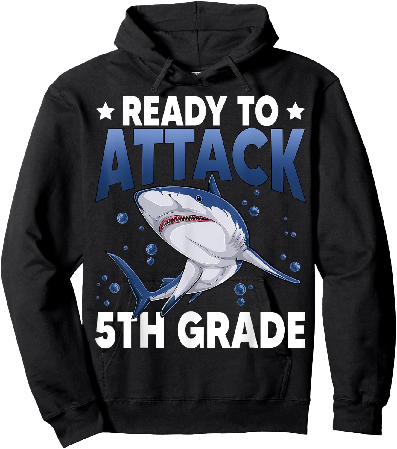 Ready To Attack 5th Grade Shark Fifth Grade Teacher Student Hoodie - Hoodie | Black