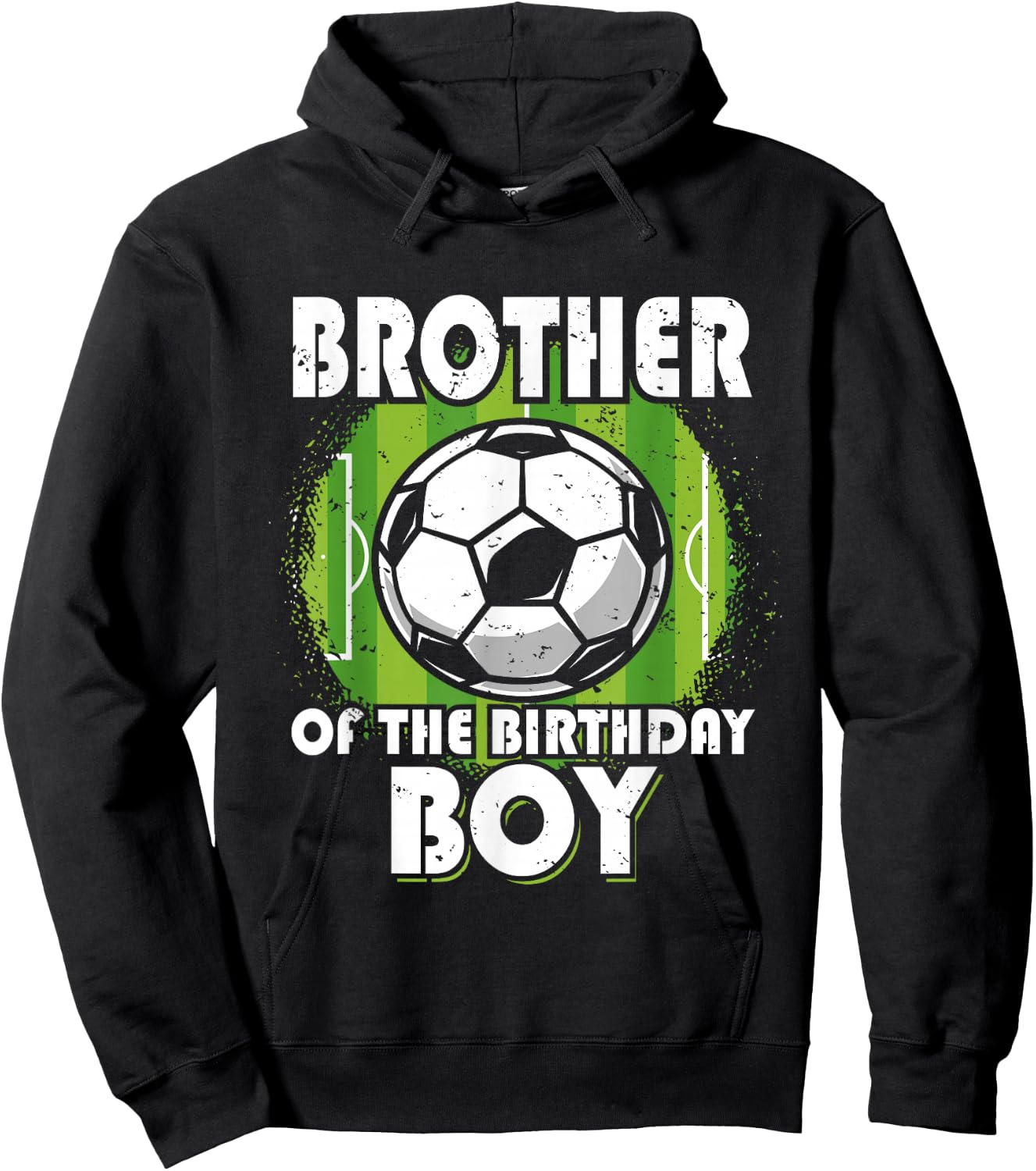 Brother Of The Birthday Boy Soccer Player Retro Style Hoodie - Hoodie | Black