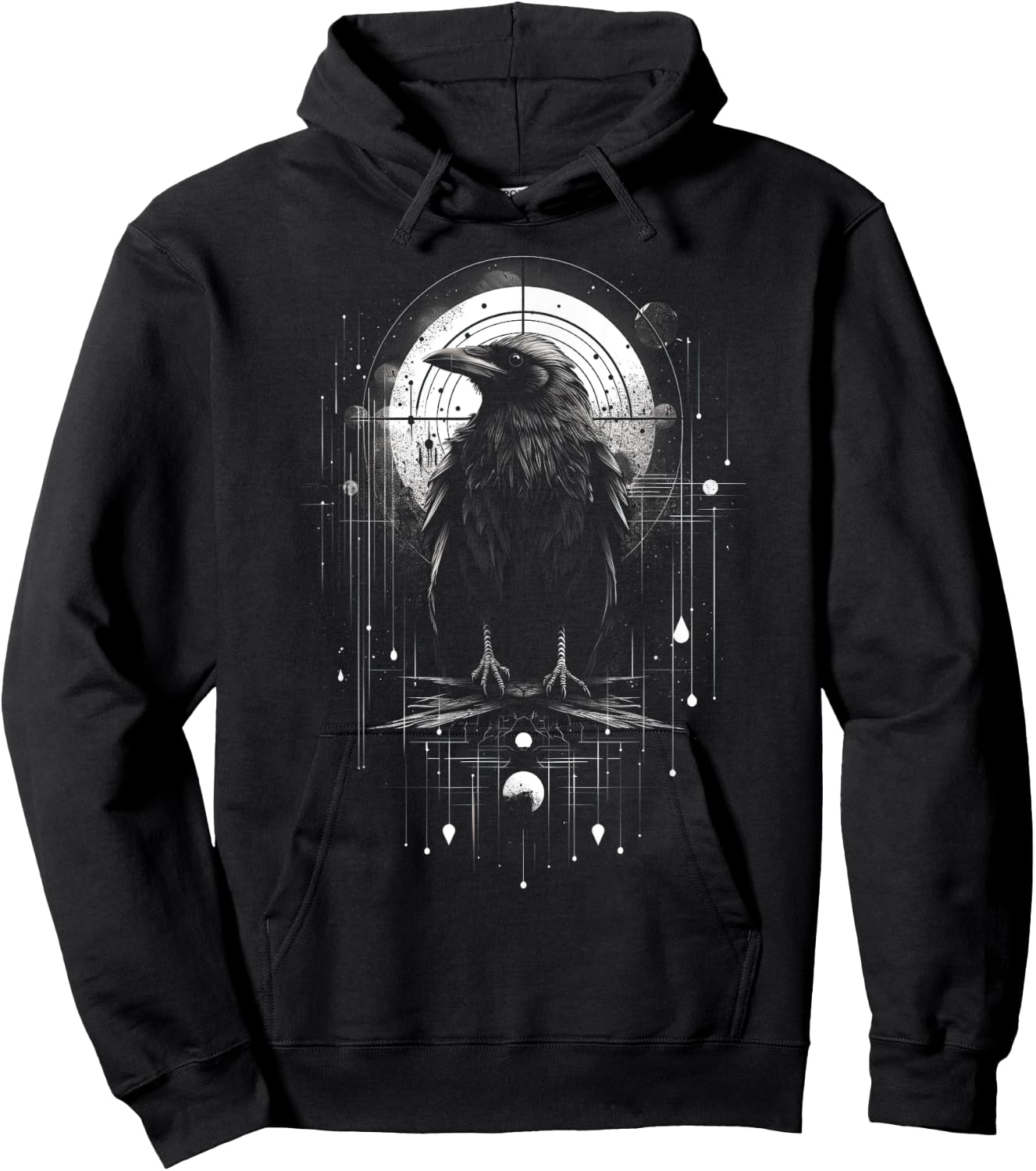 Raven Crow Dark Bird Witchcraft Omens Midnight Hoodie - Hoodie | Black