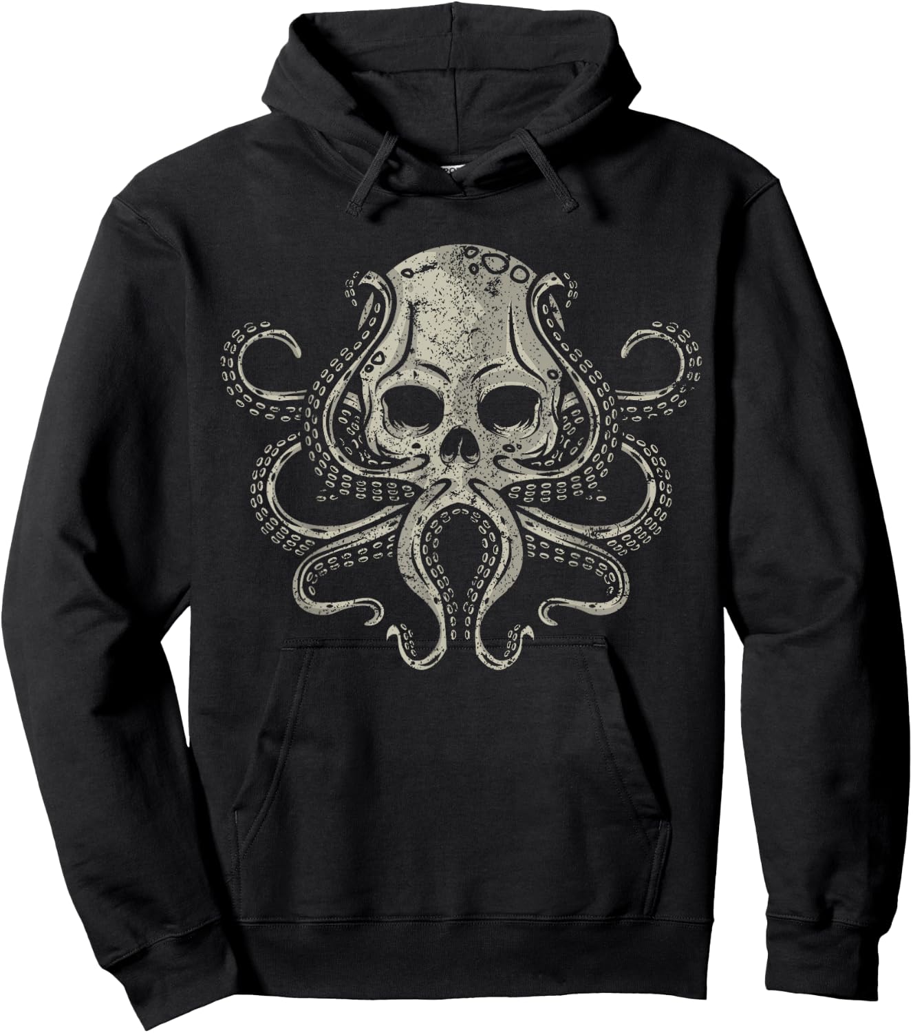 Creepy Octopus Skull Sea Monster Kraken Scuba Diver Goth Hoodie - Hoodie | Black