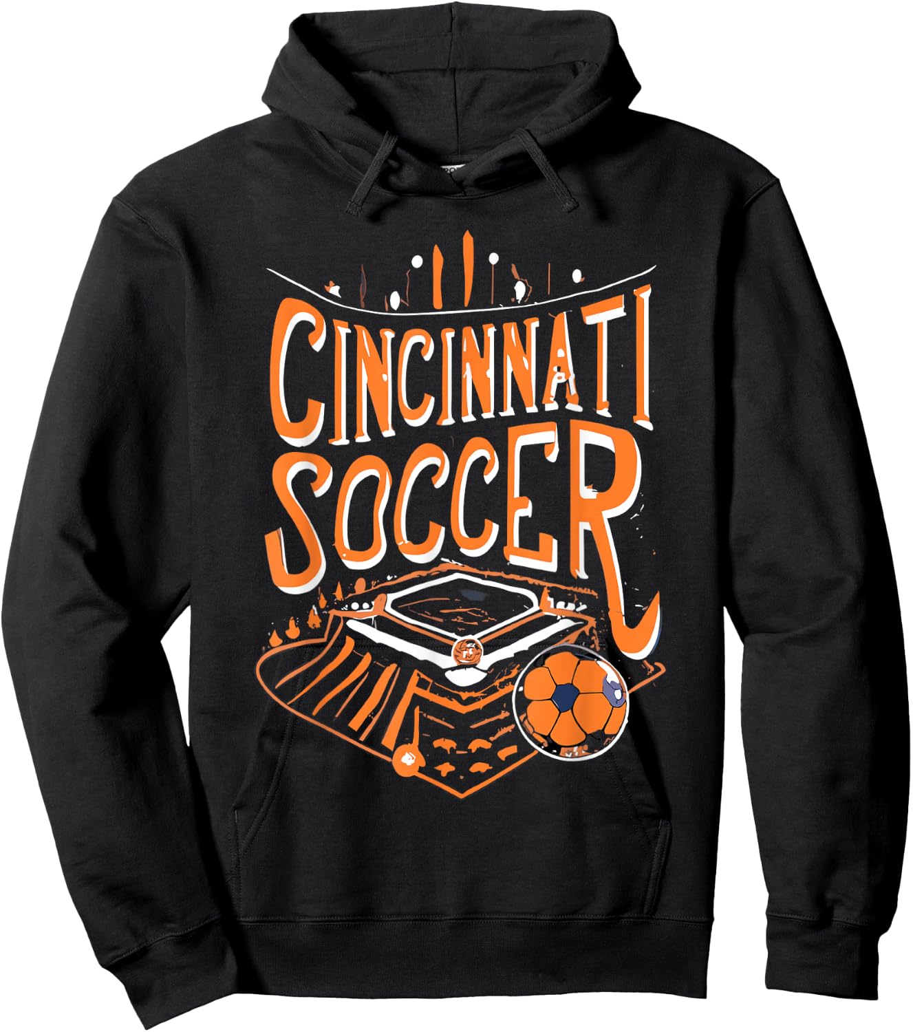 Cincinnati Soccer Cincy Futbol Cool 'NATI Skyline Hoodie - Hoodie | Black