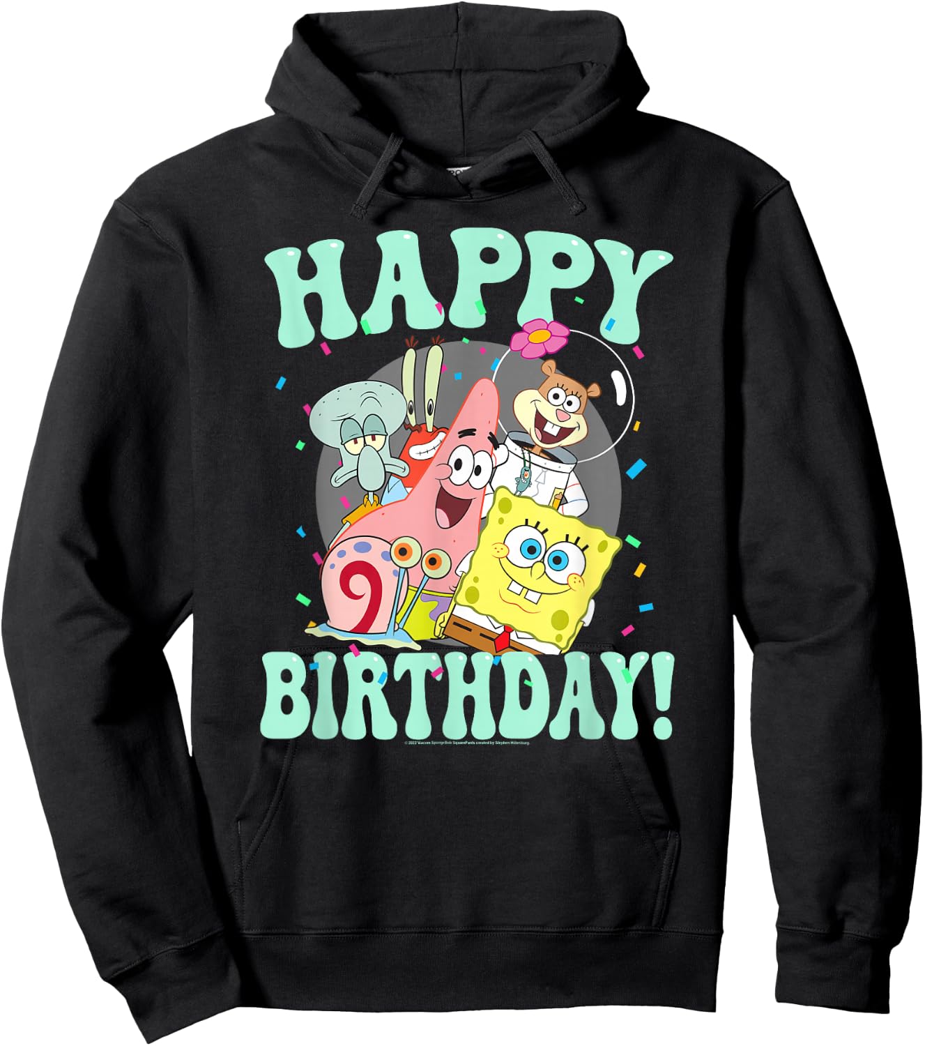 SpongeBob SquarePants Happy Birthday Sandy Patrick Squidward Hoodie - Hoodie | Black
