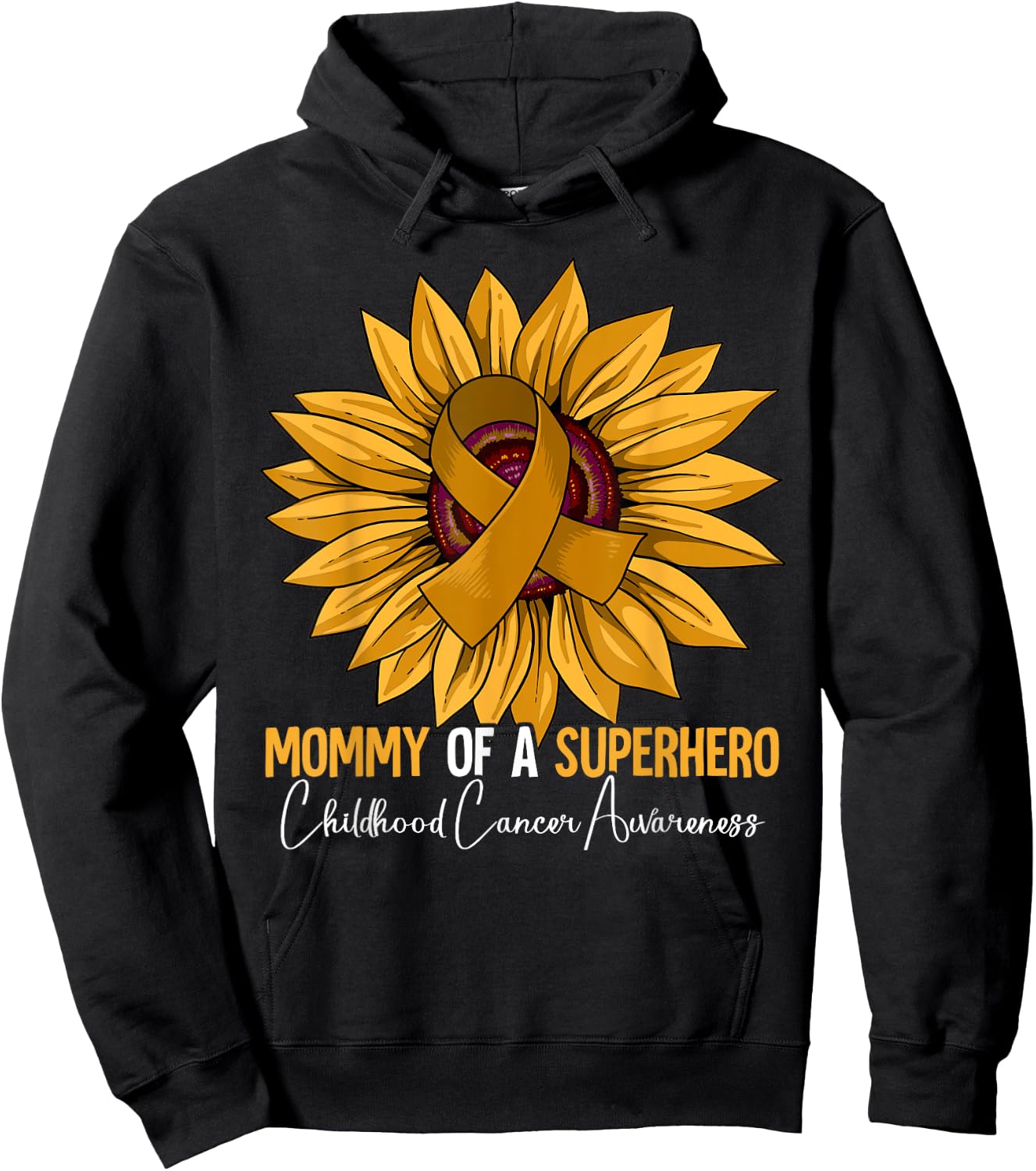 Mom Mother Childhood Cancer Awareness Hoodie - Hoodie | Black
