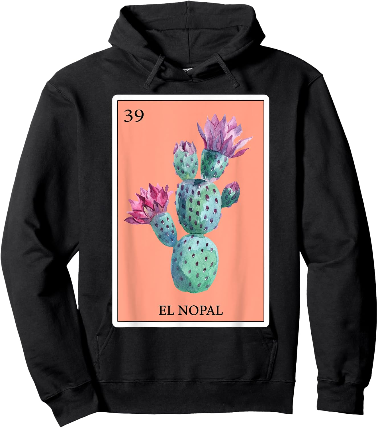 Cactus Funny Spanish-Mexican Bingo Gifts Card - El Nopal Hoodie - Hoodie | Black