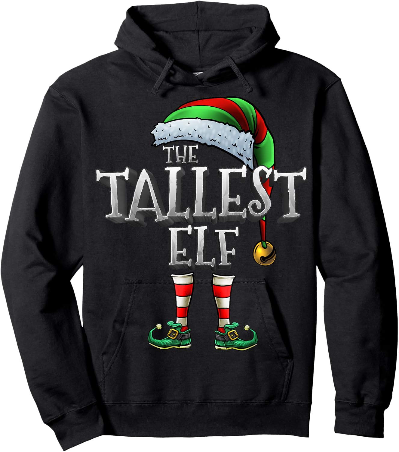 The Tallest Elf Shirt Matching Family Tallest Christmas Elf Hoodie - Hoodie | Black