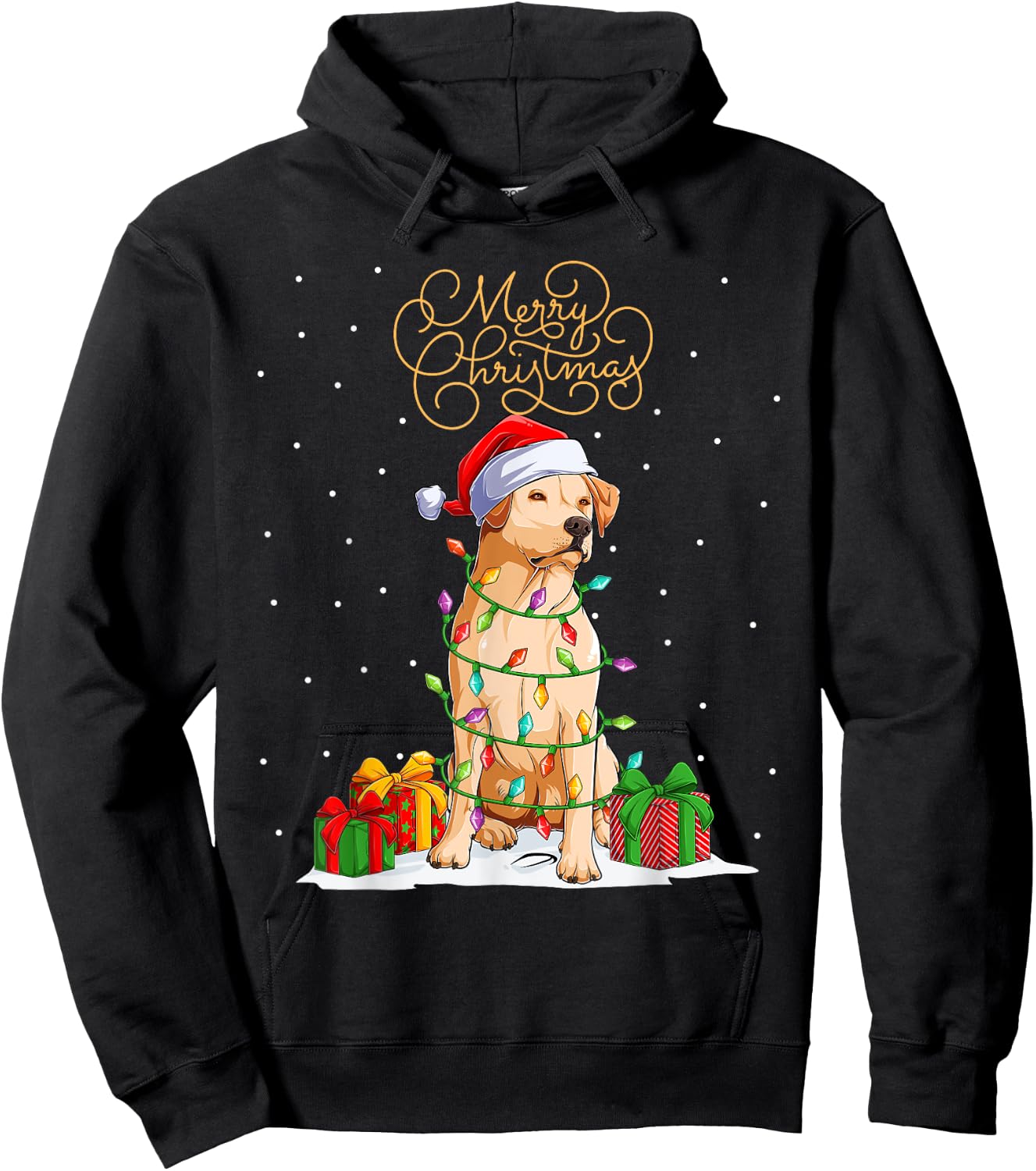 Labrador Retriever Merry Christmas Xmas Lab Christmas Dog Hoodie - Hoodie | Black