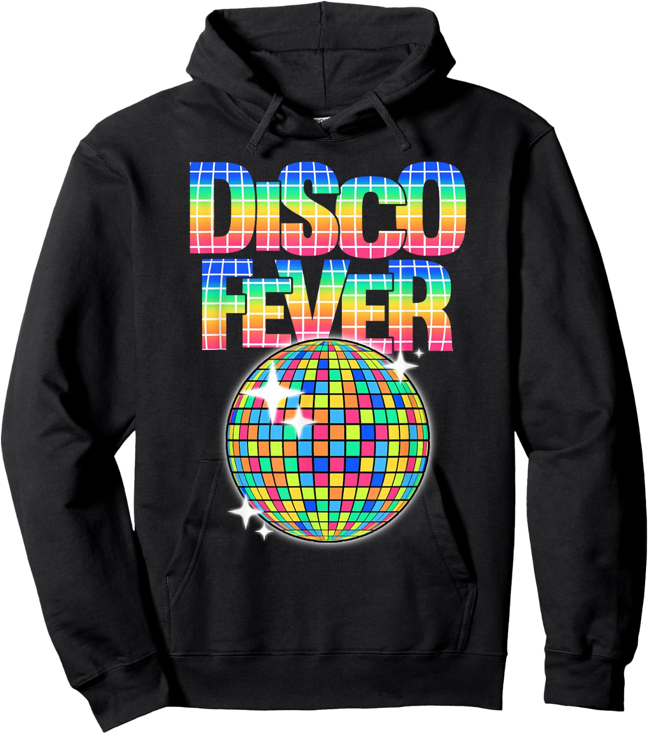 Disco Ball Themed Vintage Disco Fever Dancing Hoodie - Hoodie | Black