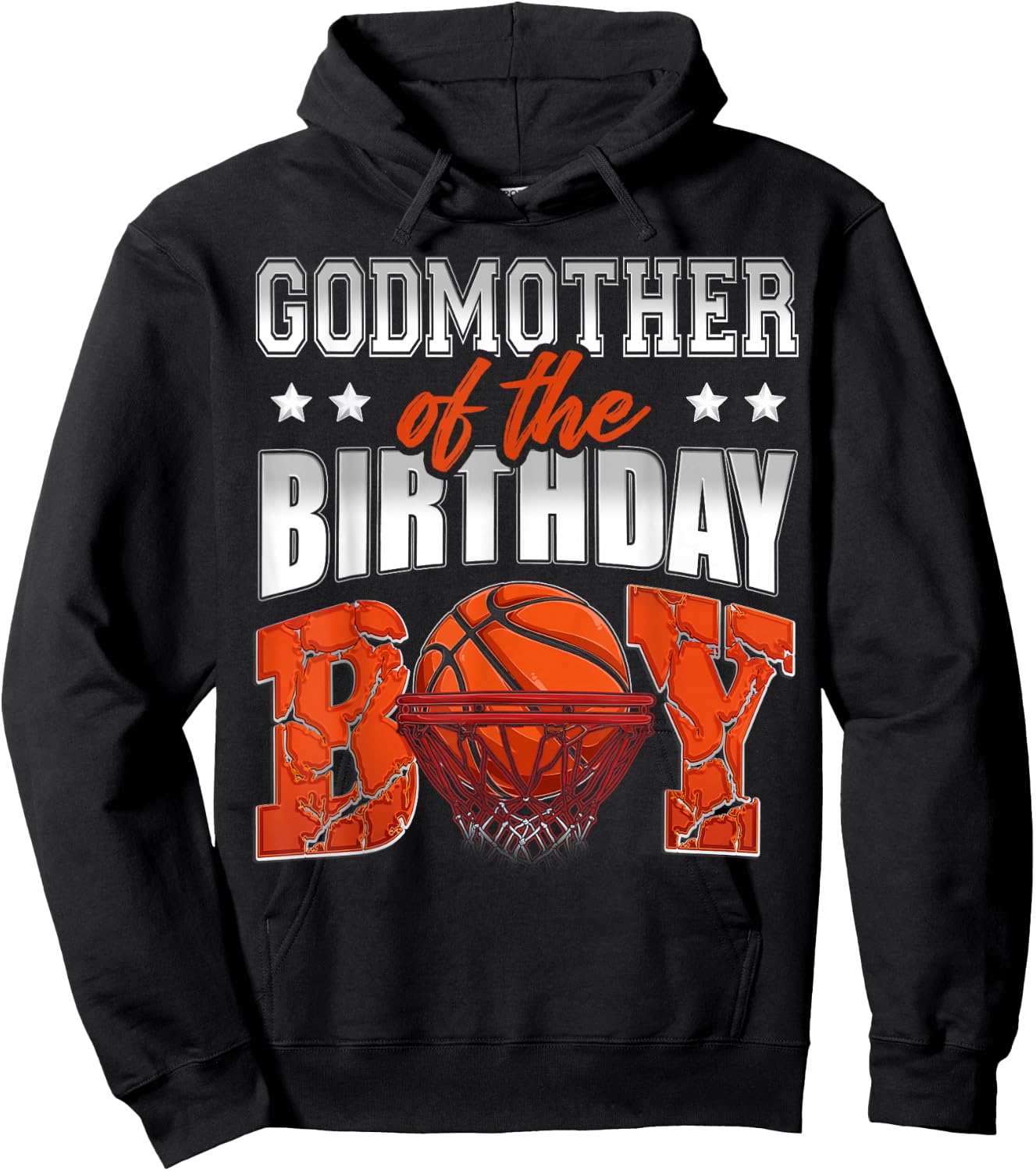 GODMOTHER Of The Birthday Boy Basketball Family Baller Party Hoodie - Hoodie | Black