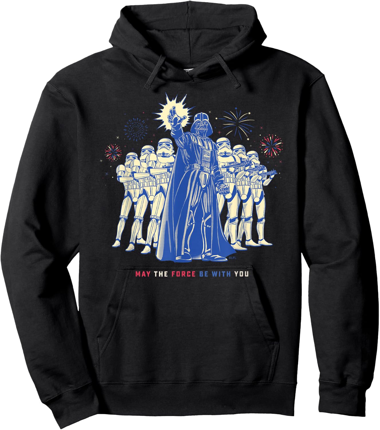 Star Wars Darth Vader Fourth of July May the Force Fireworks Hoodie - Hoodie | Black