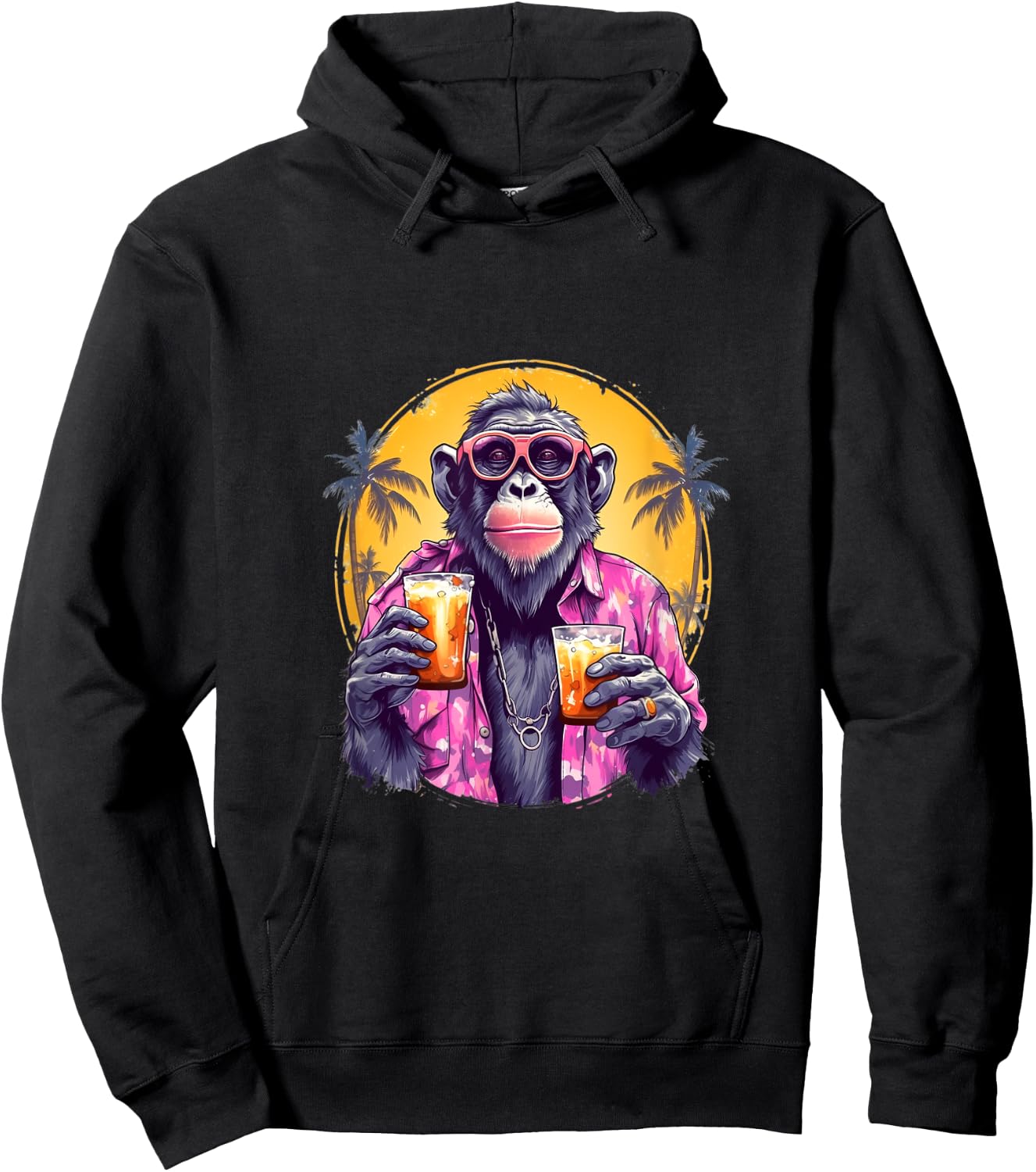 Monkey Drinking Beer Funny Beer Drinker Drunk Gorilla Ape Hoodie - Hoodie | Black