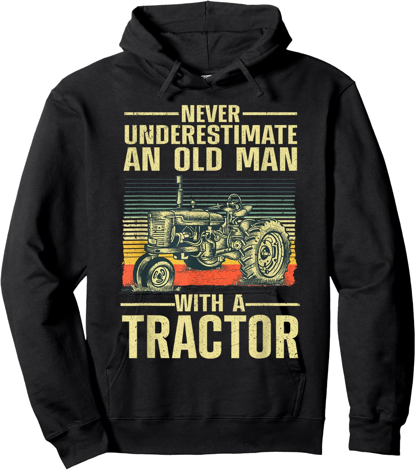 Cool Tractor Design for Grandpa Men Tractor Driver Farming Small Hoodie - Hoodie | Black