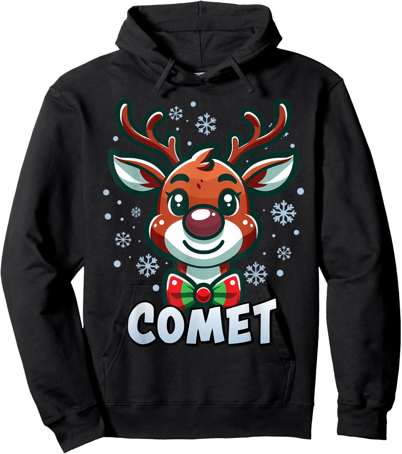 Santa’s Reindeer Comet Xmas Group Costume Hoodie - Hoodie | Black