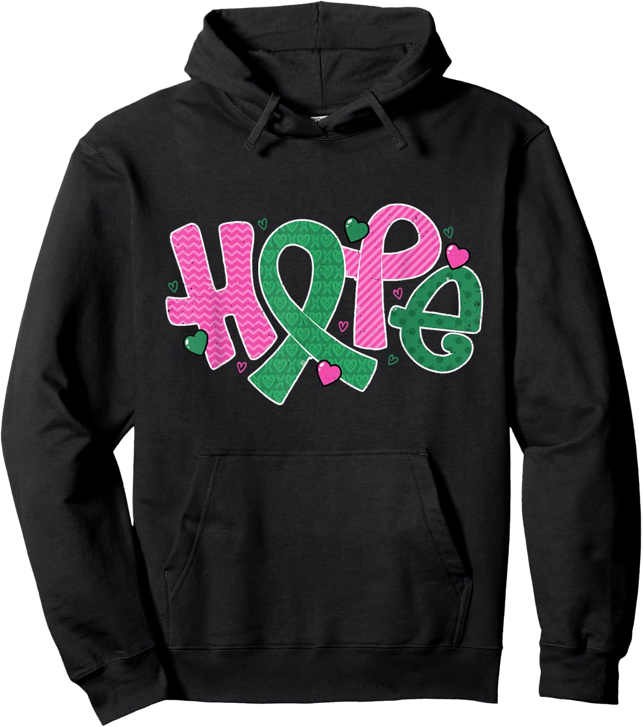 Liver and Breast Cancer Hope October Cancer Awareness Month Hoodie - Hoodie | Black