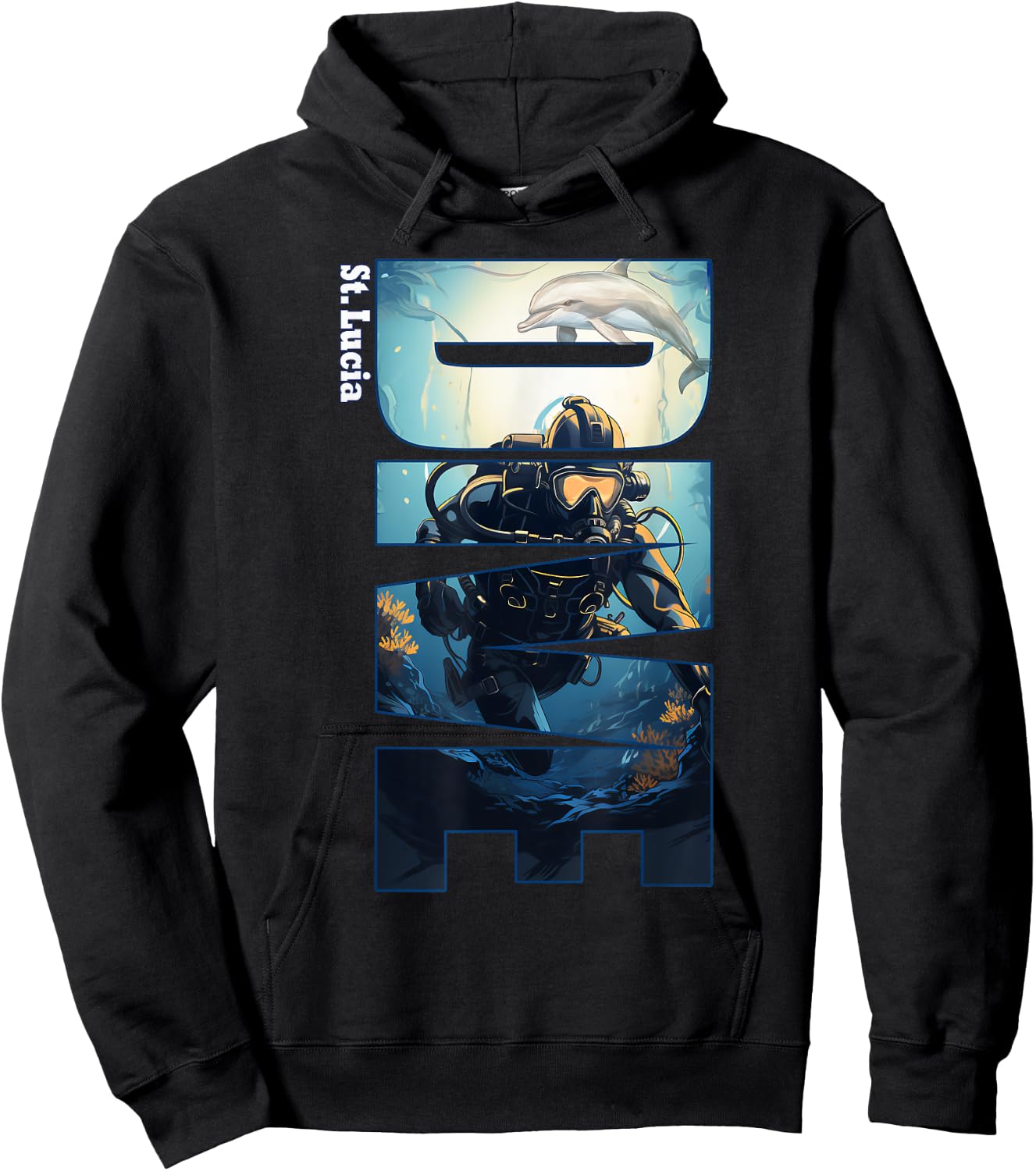 DIVE St. Lucia SCUBA Diving Snorkeling Hoodie - Hoodie | Black
