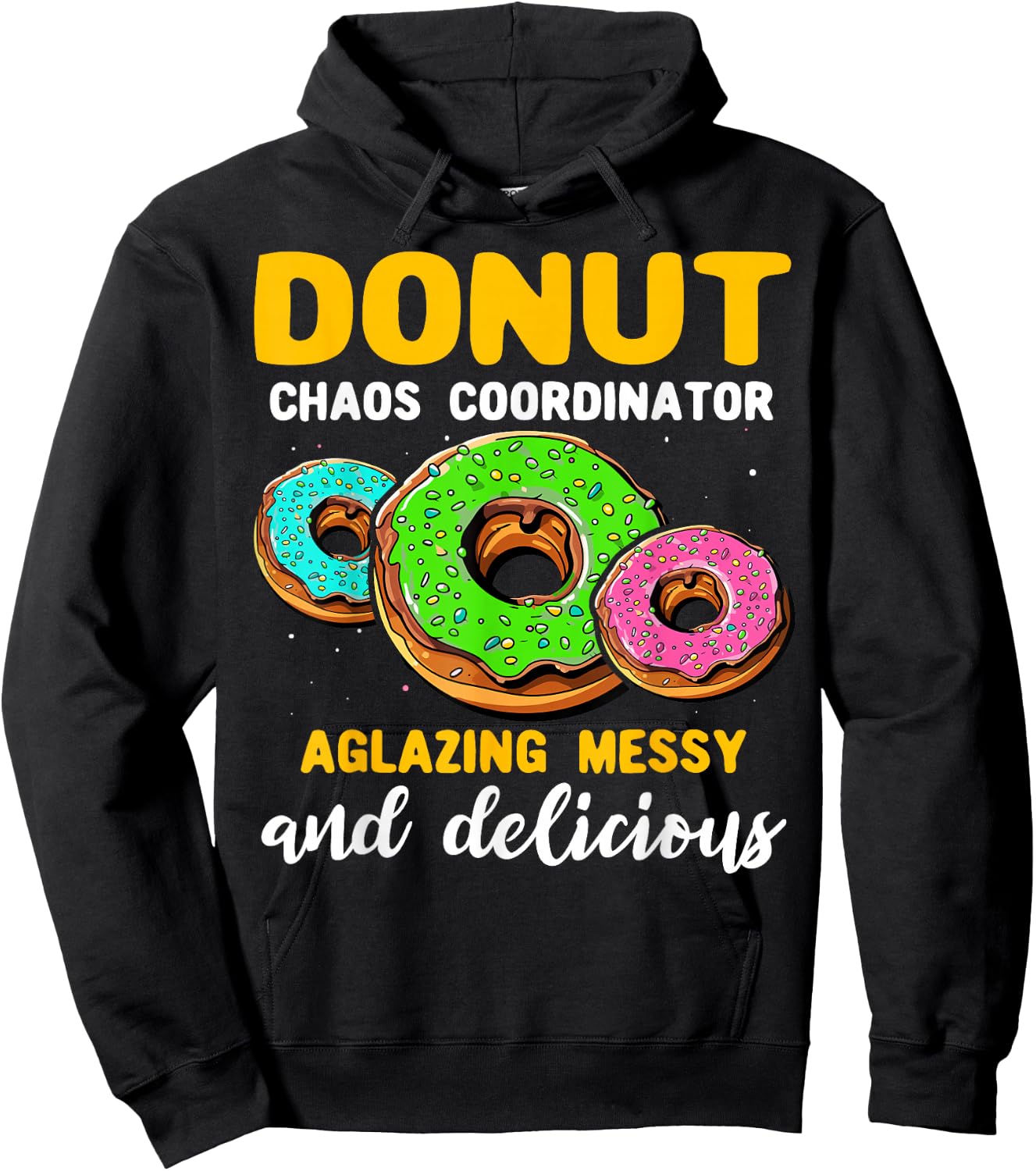 Doughnut Sprinkle I Love Donuts Glazing Donut Hoodie - Hoodie | Black