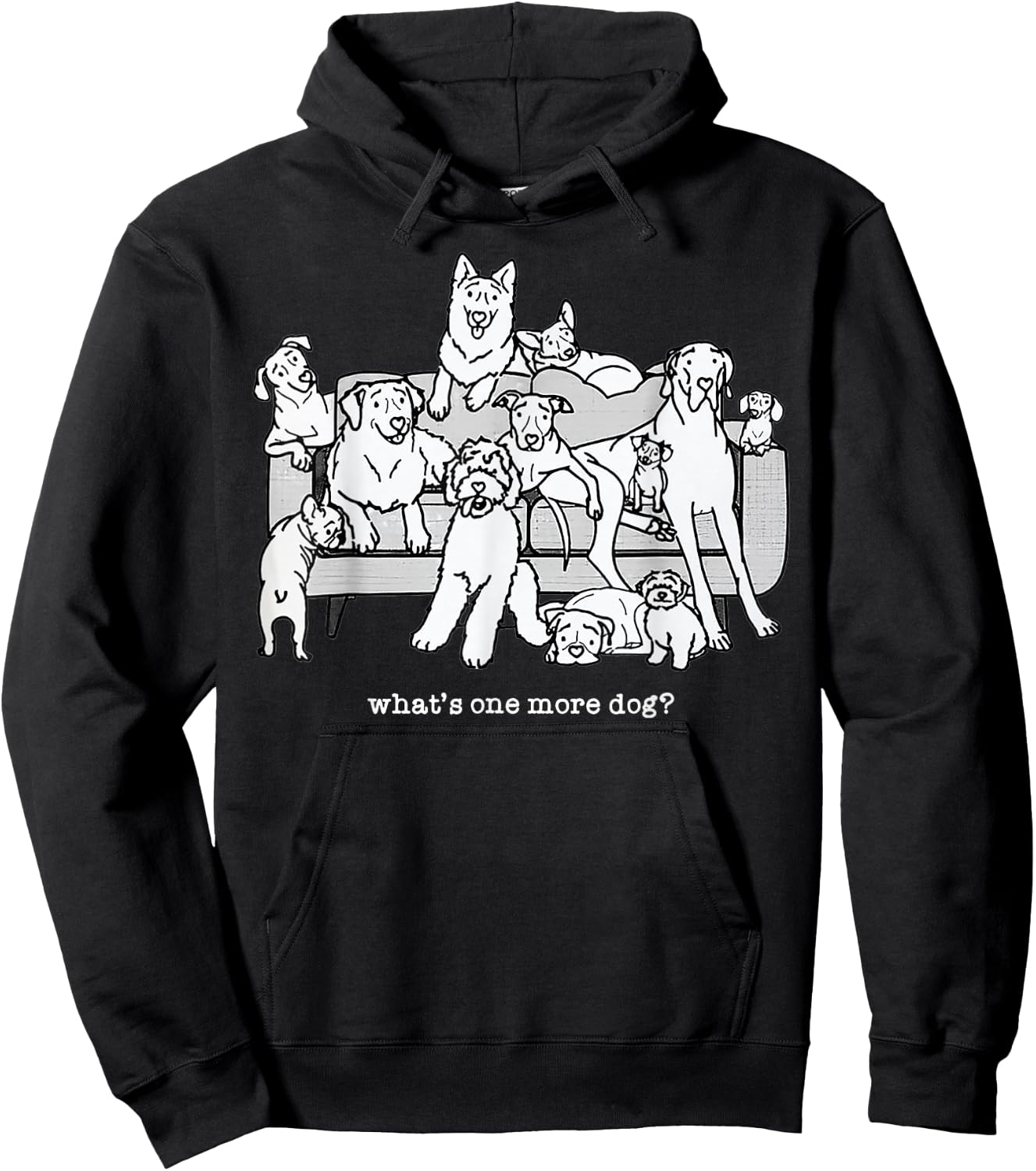 What's One More Dog Funny Group Dogs Hoodie - Hoodie | Black