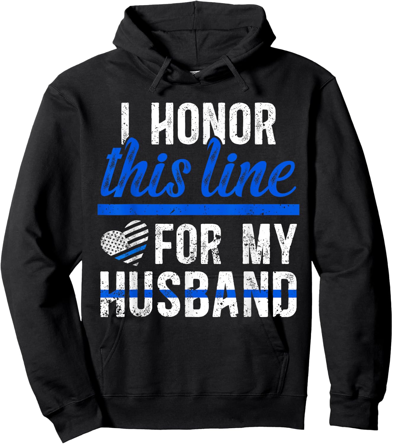 Honor This Line Police Wife Of A Police Officer Wife Hoodie - Hoodie | Black