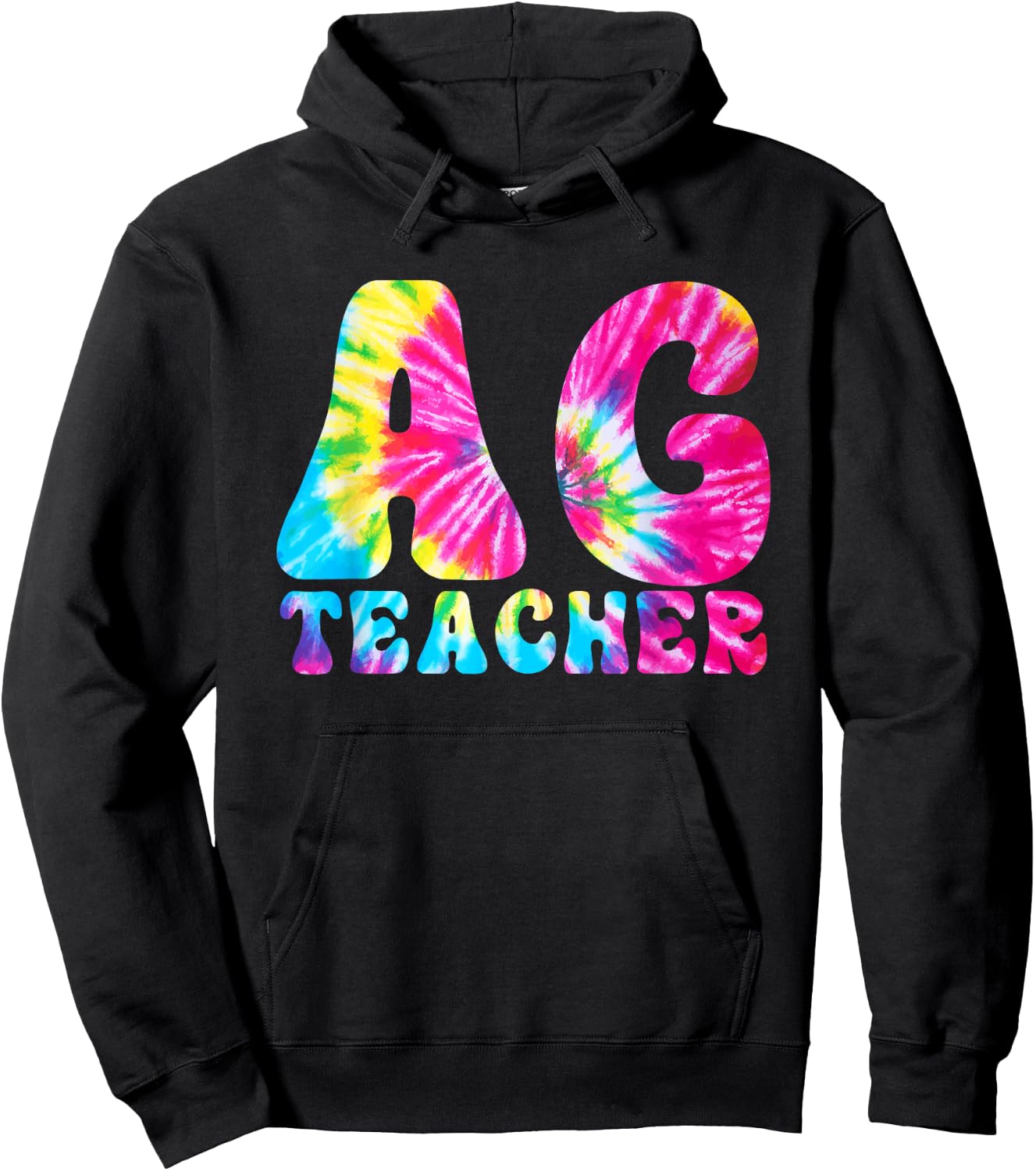AG Teacher Tie Dye Agriculture Teacher Women Girls Kids Hoodie - Hoodie | Black