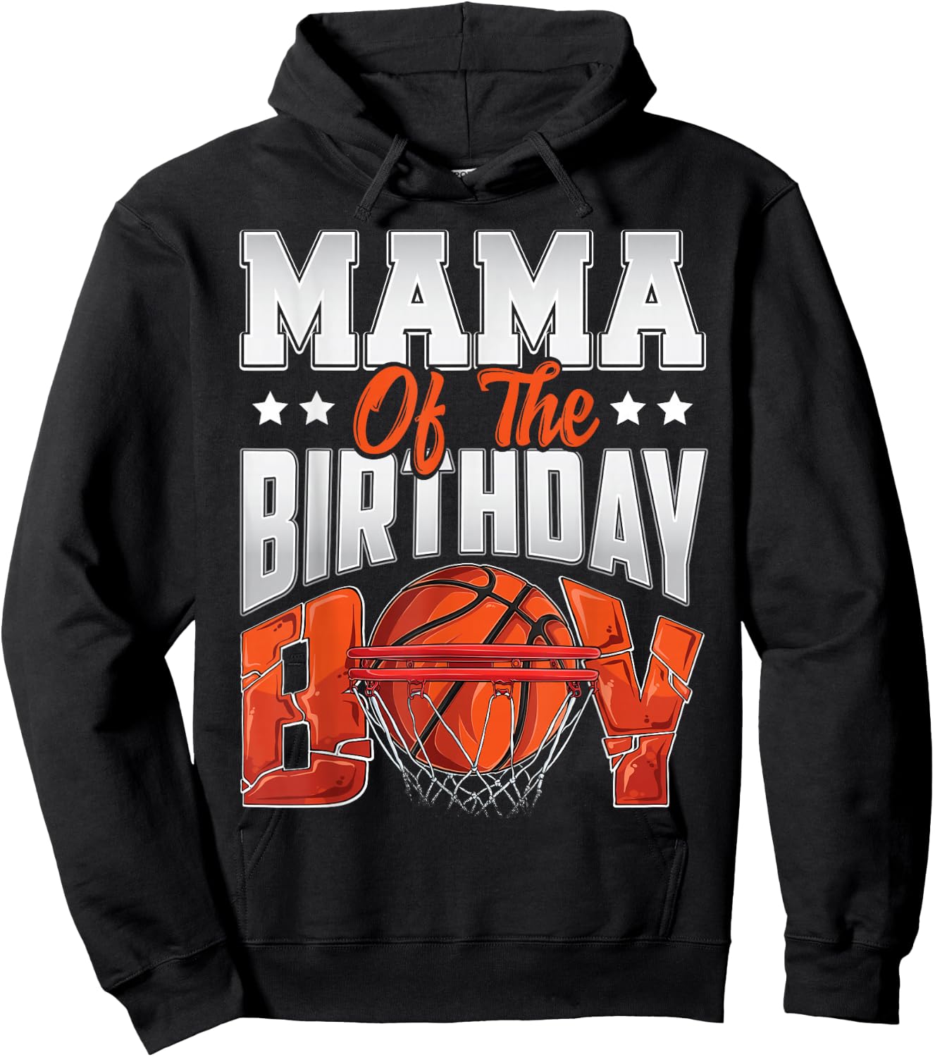 Mama Basketball Birthday Boy Family Baller b-Day Party Hoodie - Hoodie | Black