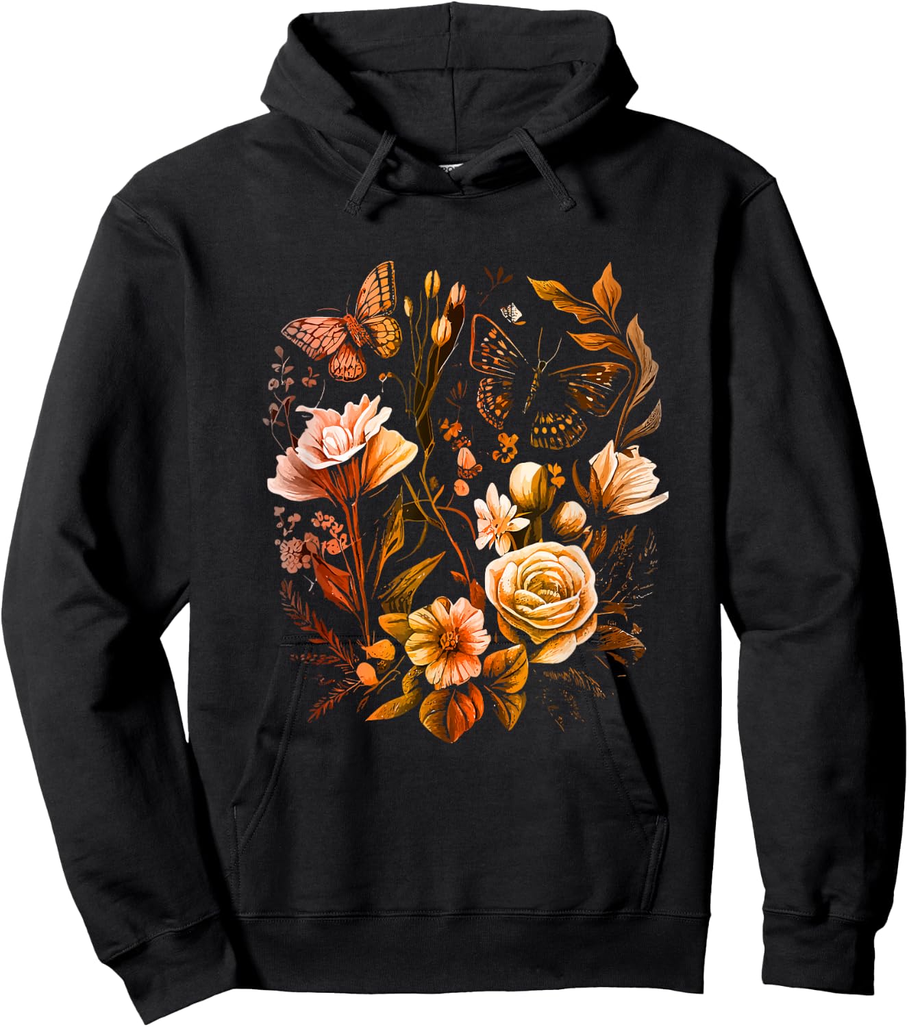 Insect Flower Floral Monarch Butterfly Monarch Butterflies Hoodie - Hoodie | Black