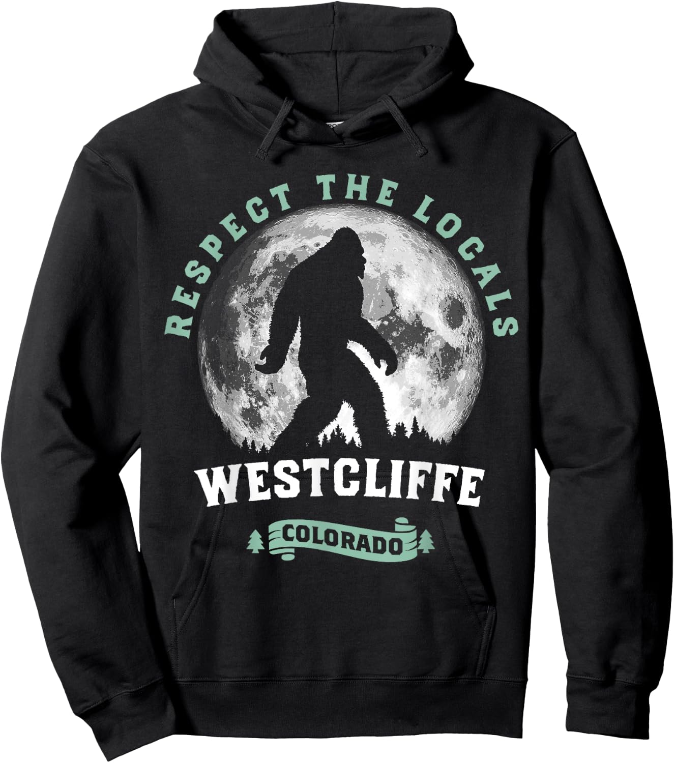 Westcliffe Colorado Bigfoot Night Walk Retro Sasquatch Hoodie - Hoodie | Black