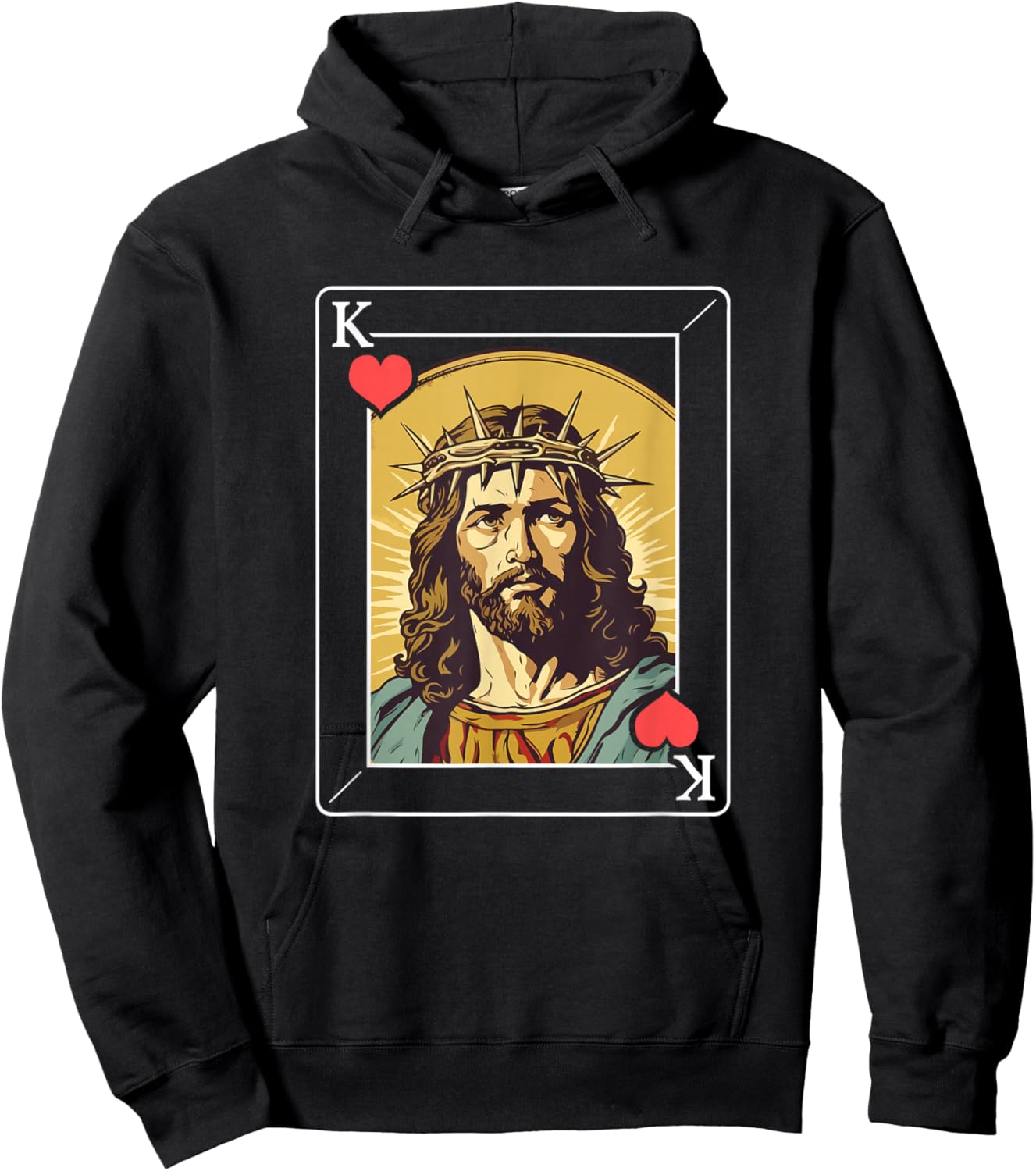 Jesus King of Hearts Card Hoodie - Hoodie | Black
