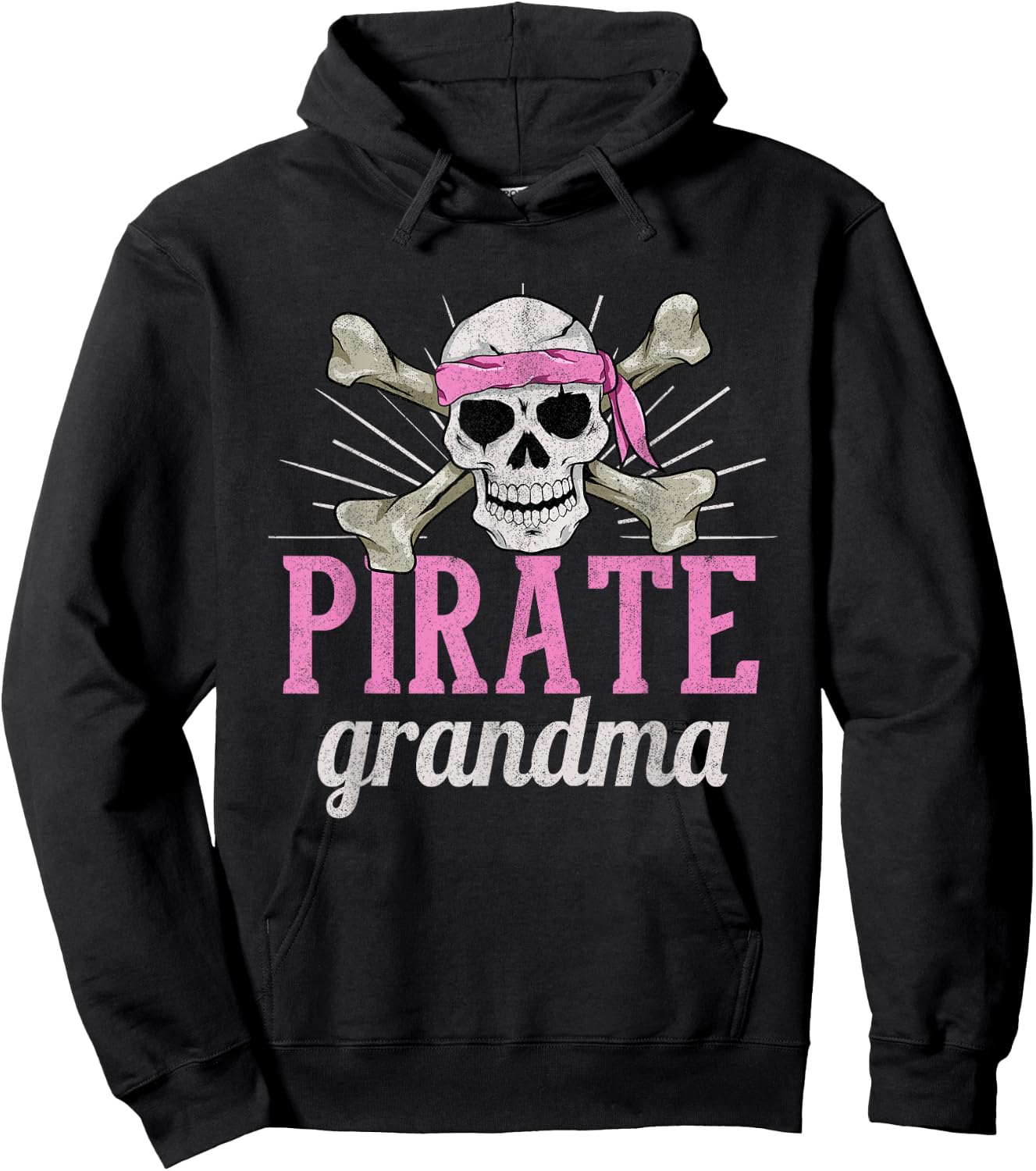 Pirate Grandma Caribbean Sea Thief Grandmother Pirate Hoodie - Hoodie | Black
