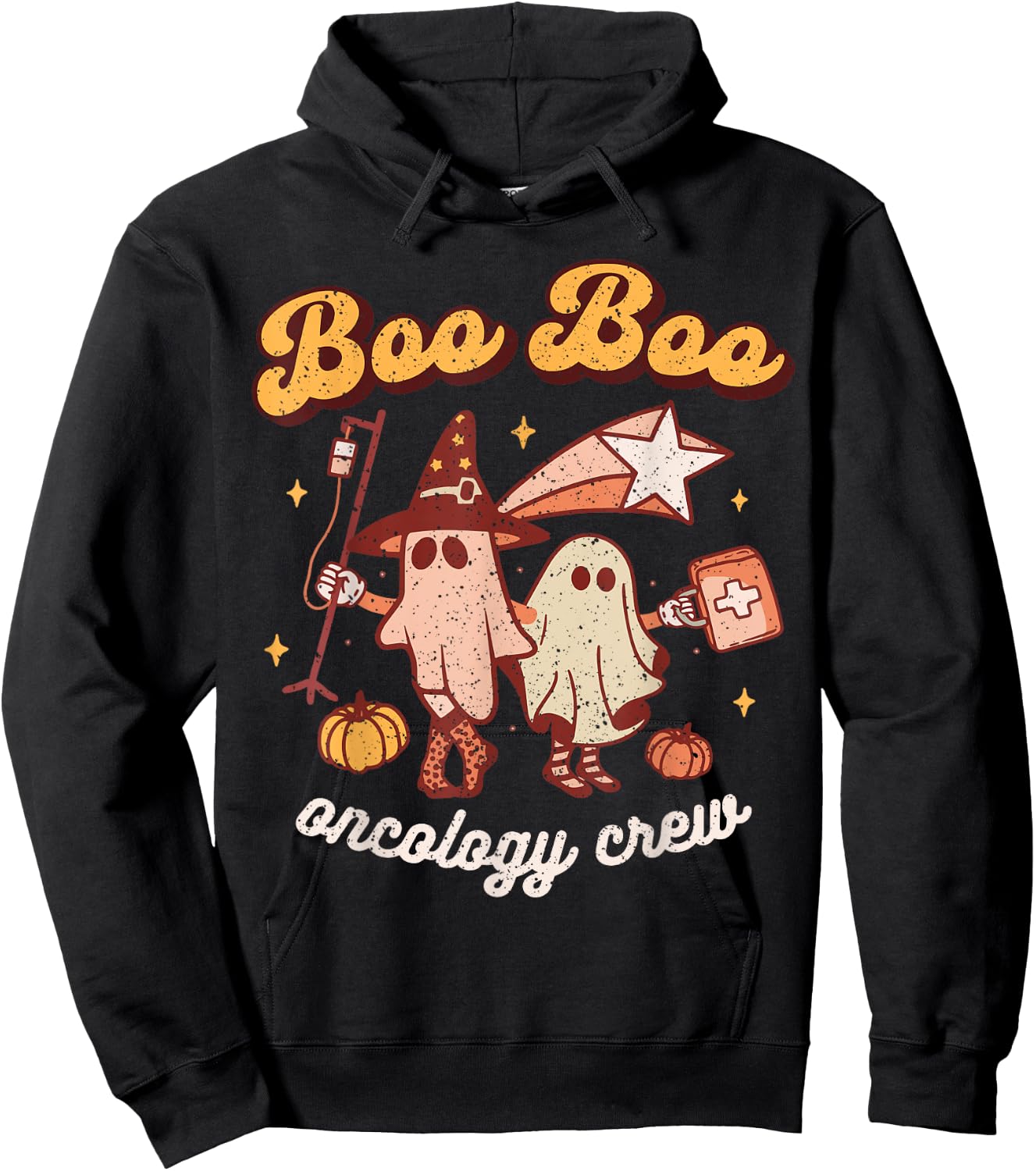 Spooky Boo Oncology Nurse Halloween Crew Fall ONC Nursing Hoodie - Hoodie | Black