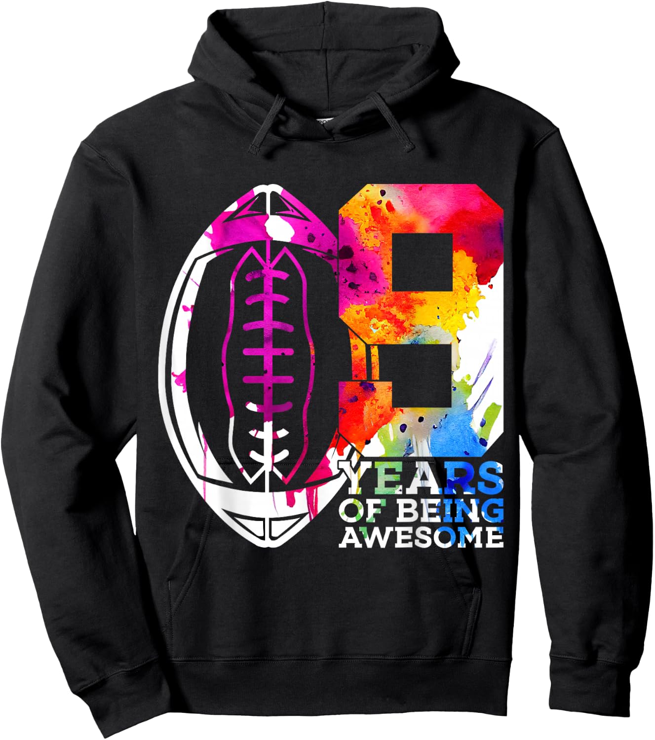 9 Years of Being Awesome Football 9th Birthday Hoodie - Hoodie | Black