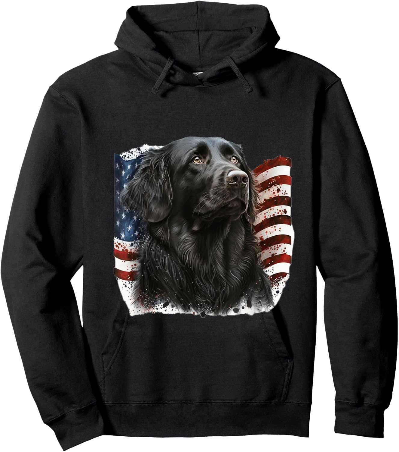 Flat Coated Retriever 4th of July - Flat Coated Retriever Hoodie - Hoodie | Black