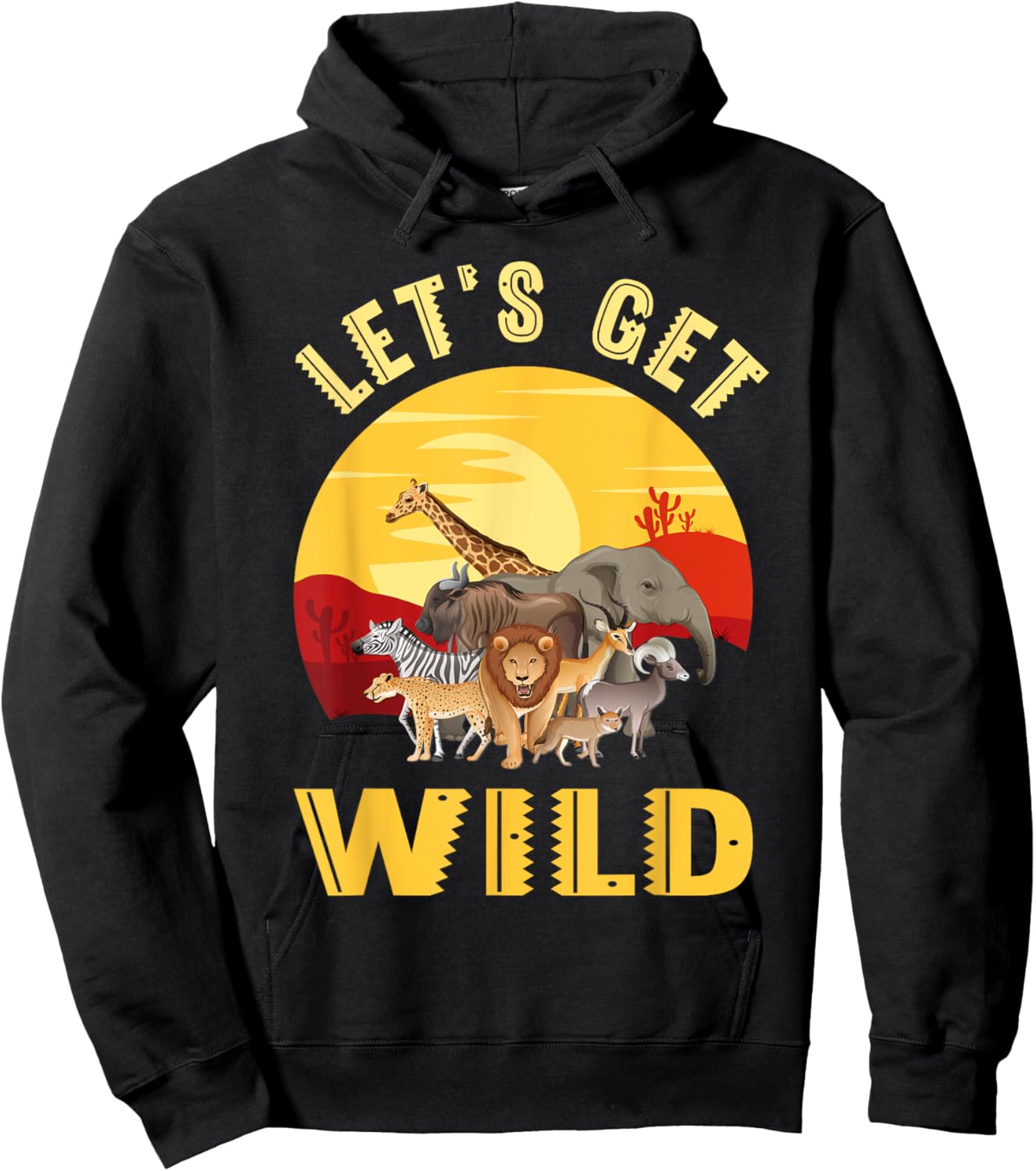 Funny Safari Design Women Kids Safari Animal Lovers Hoodie - Hoodie | Black