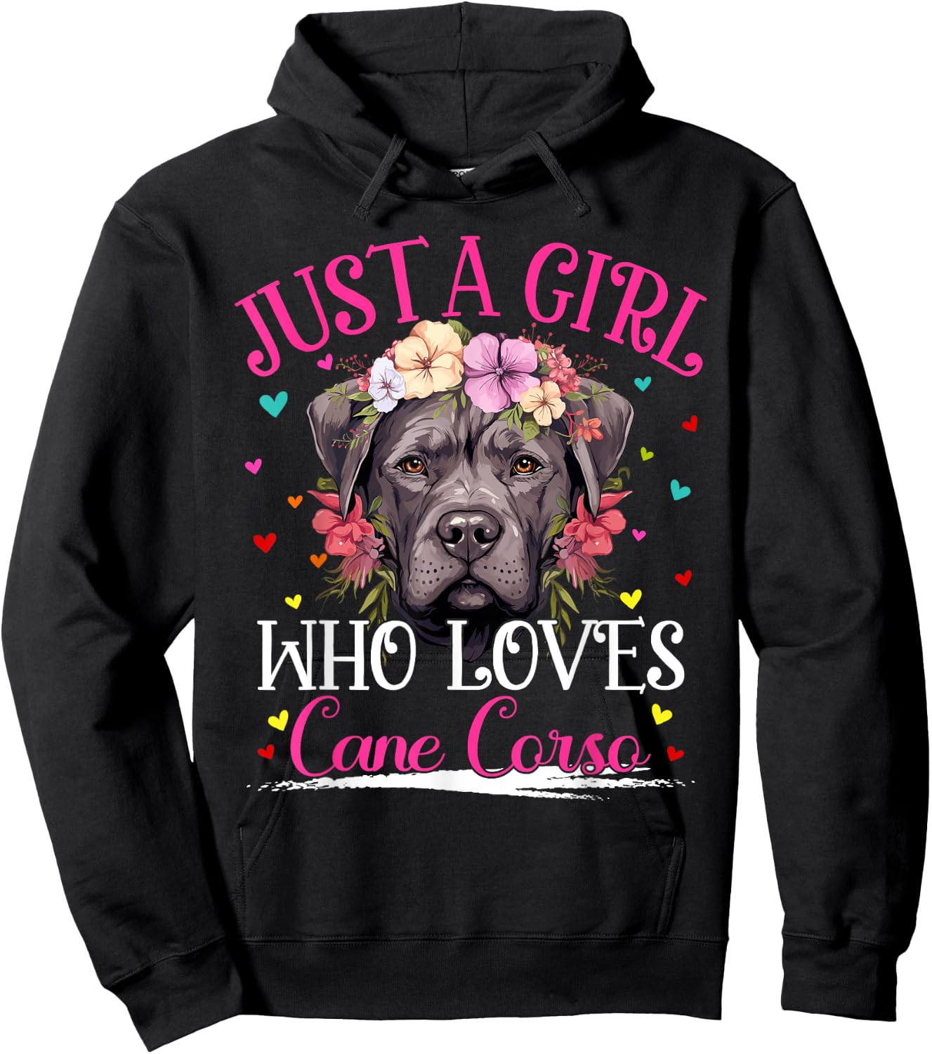 Just A Girl Who Loves Cane Corso Dog Girls Hoodie - Hoodie | Black
