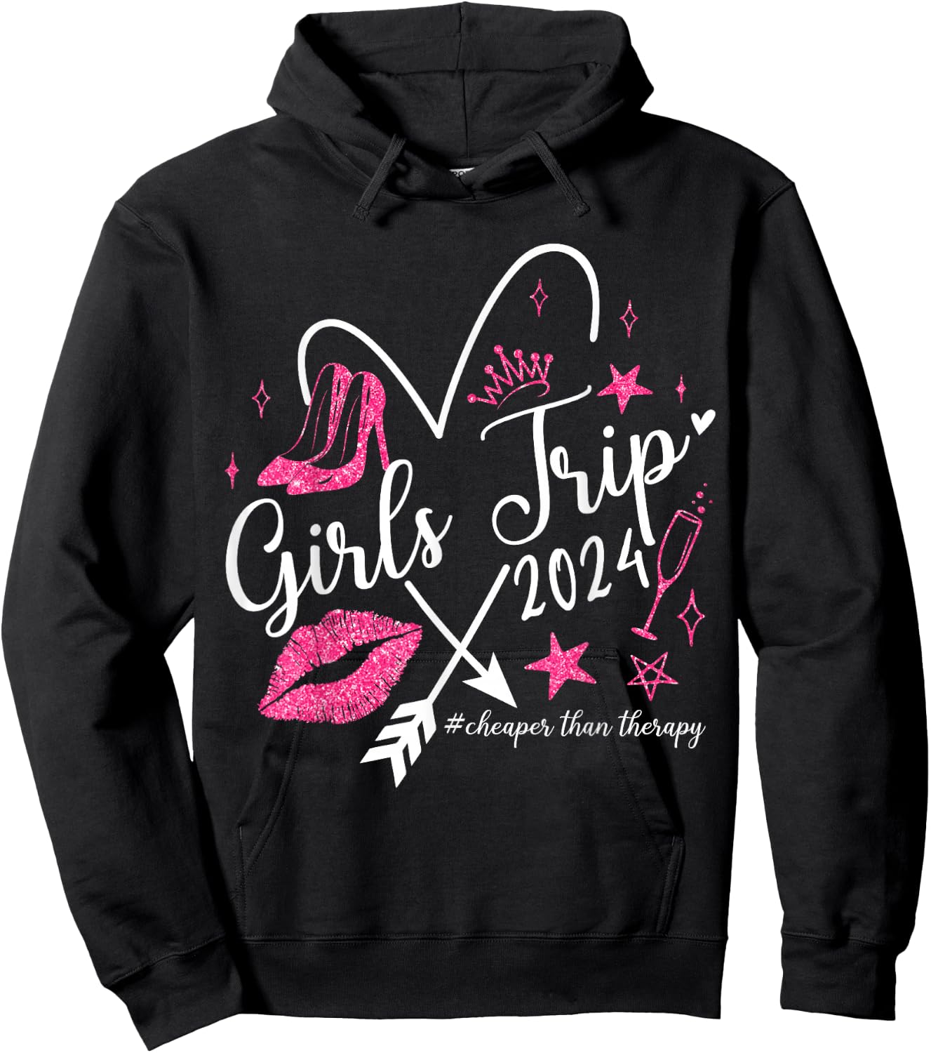 Funny Girls Trip 2024 Summer Vacation Girls Weekend Hoodie - Hoodie | Black
