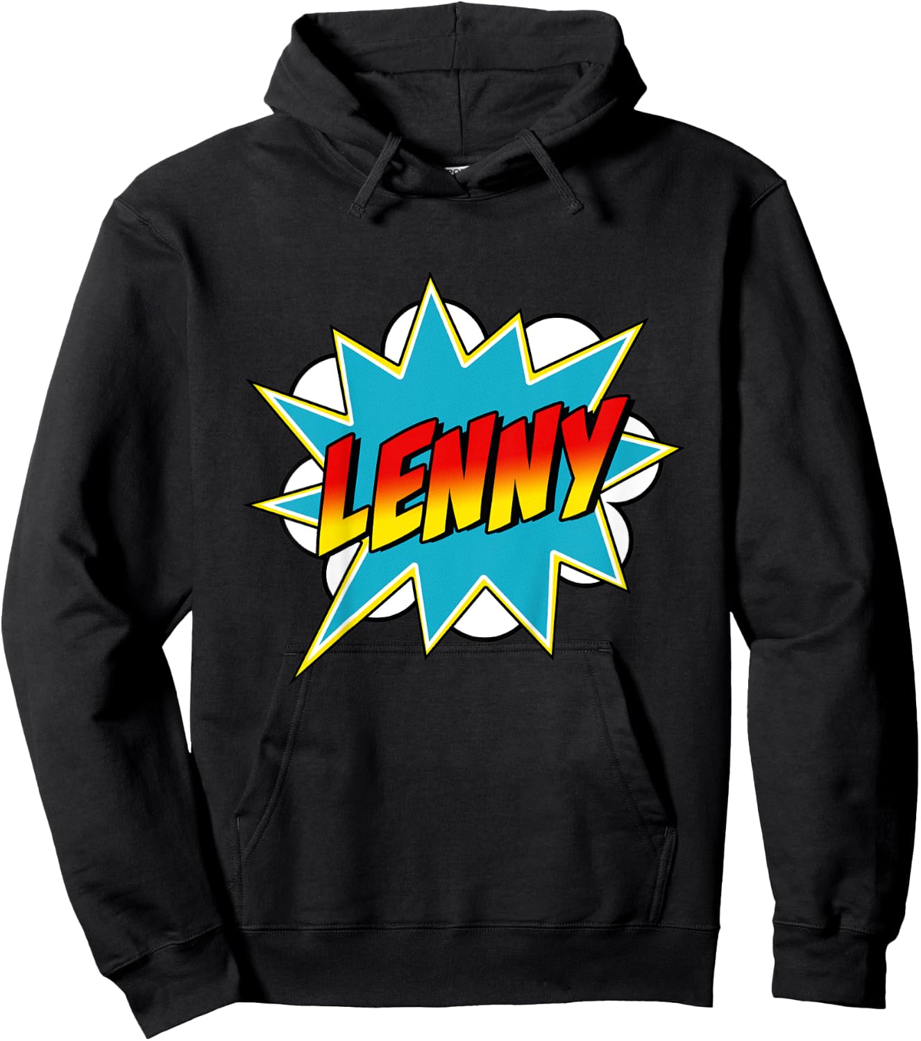Kids Boys Lenny Name Superhero Comic Book Hoodie - Hoodie | Black