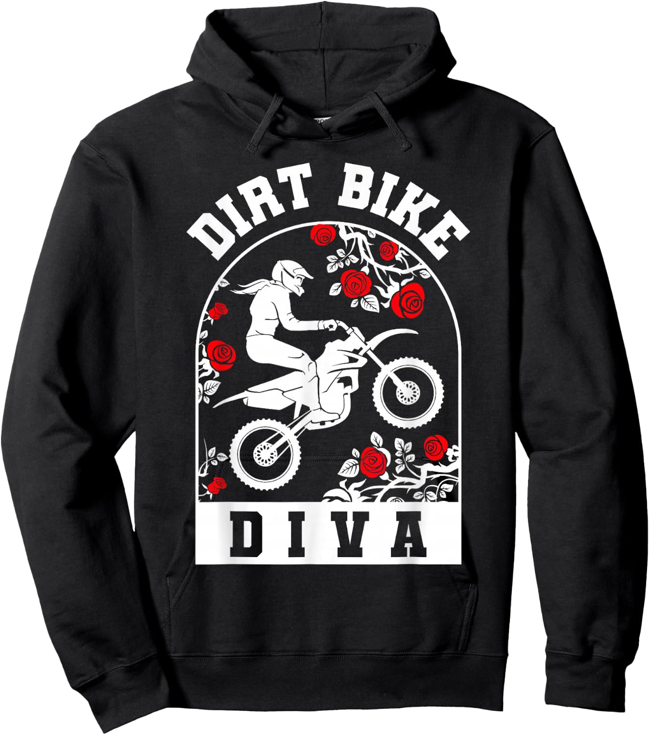 Dirt Bike Diva | Dirt Biking | Girls Dirt Bike Hoodie - Hoodie | Black