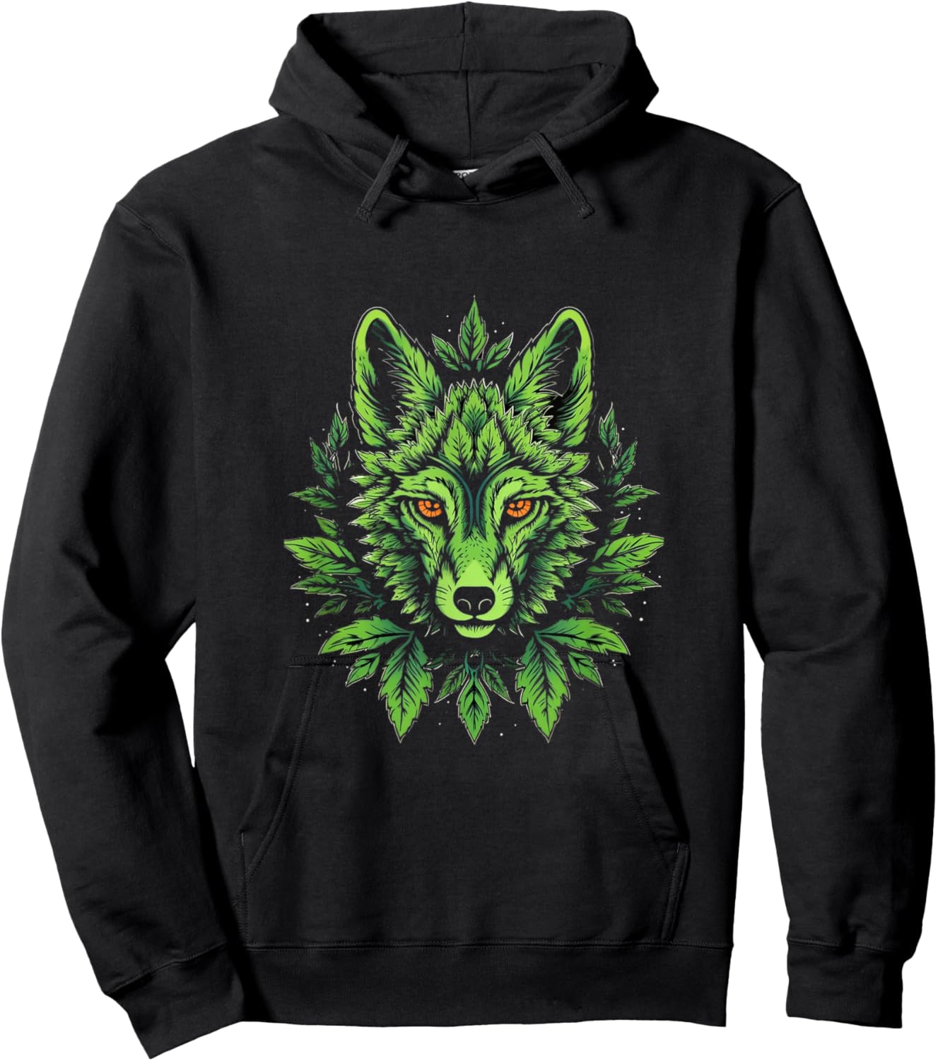 Wolf Cannabis Weed Leaf Marijuana 420 Stoner Wolves Lover Hoodie - Hoodie | Black
