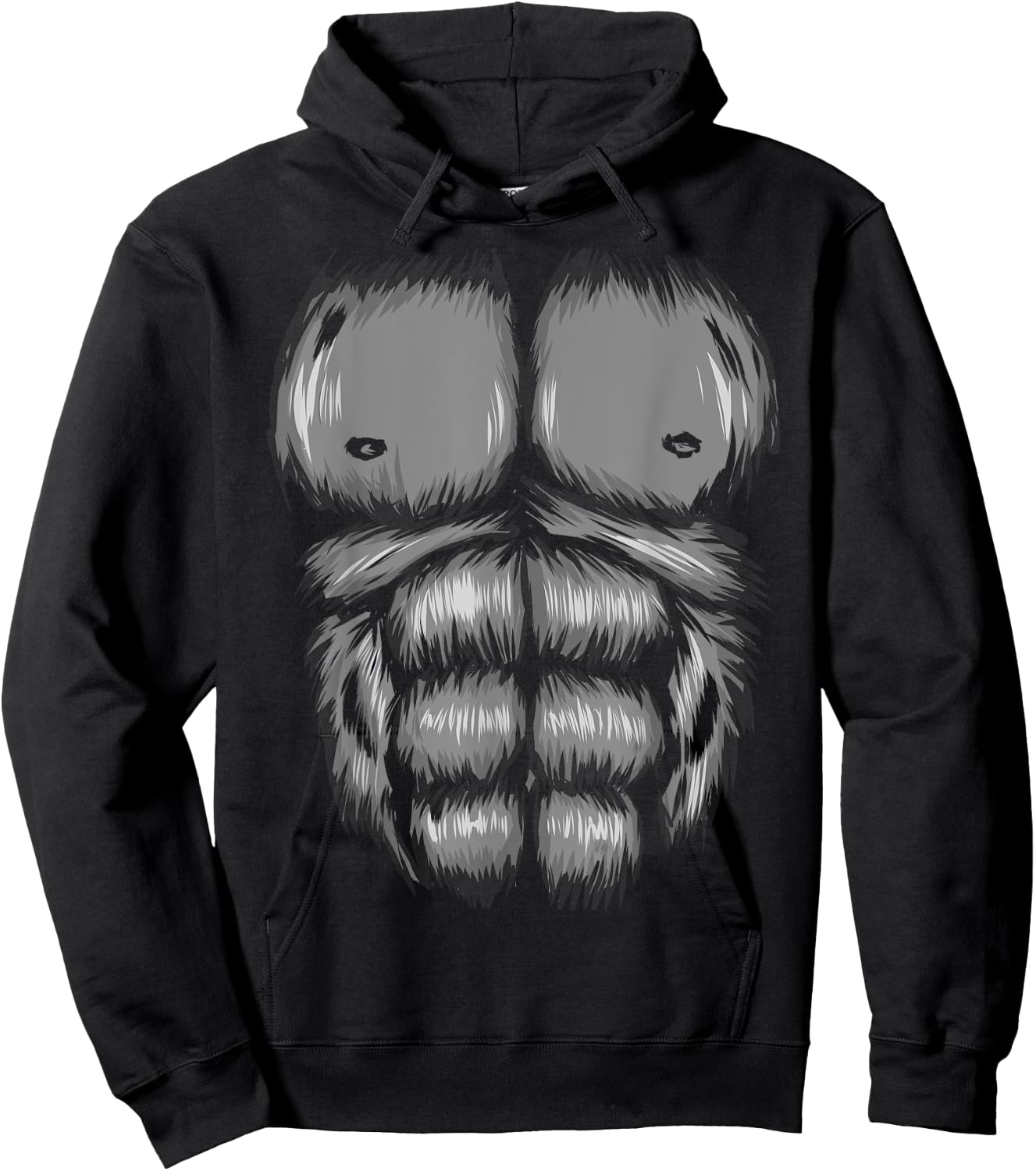 Gorilla Funny Lazy Halloween Costume Party Gorilla Chest Hoodie - Hoodie | Black
