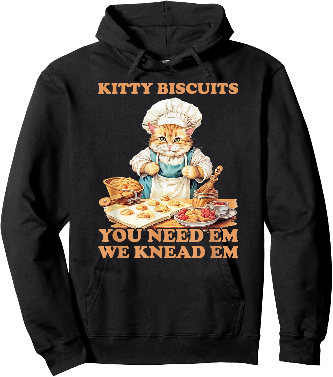 Kitty Biscuits We Knead Em You Need Em Cats Baking Hoodie - Hoodie | Black
