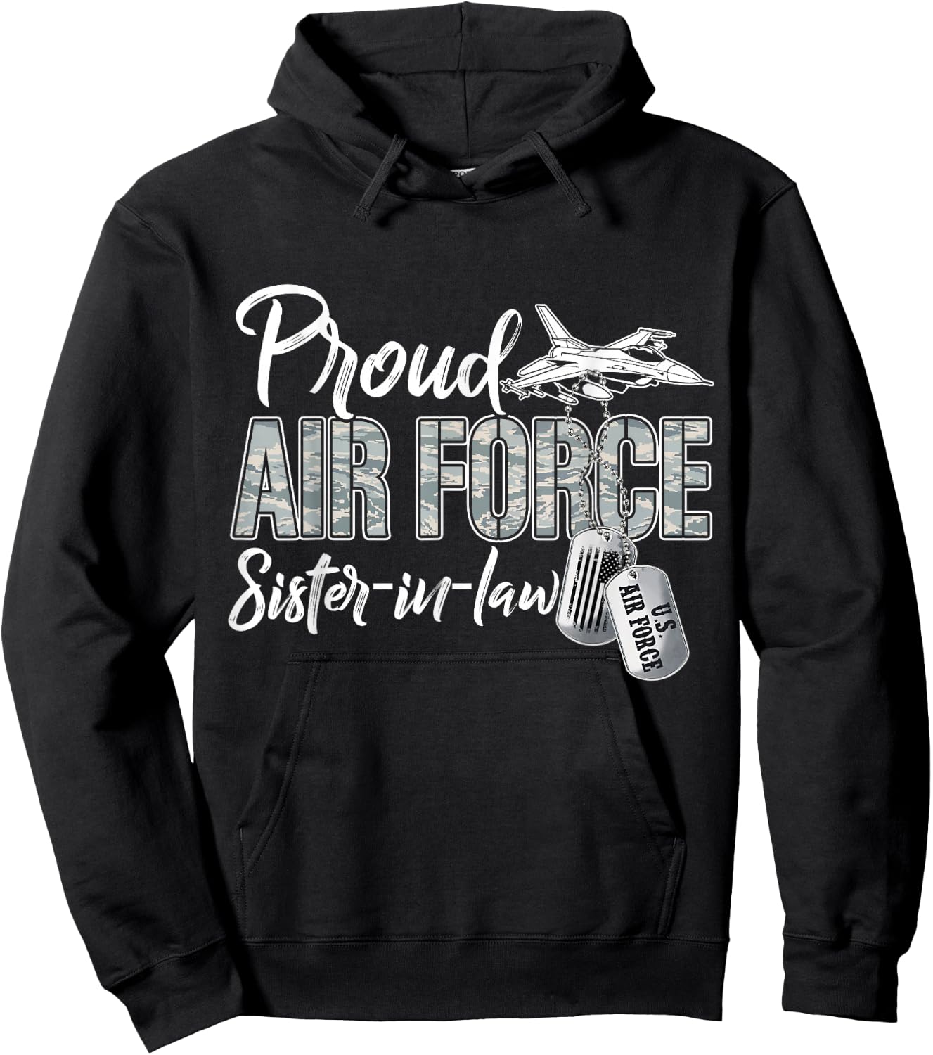 Proud Air Force Sister-In-Law Air Force Graduation USAF Hoodie - Hoodie | Black