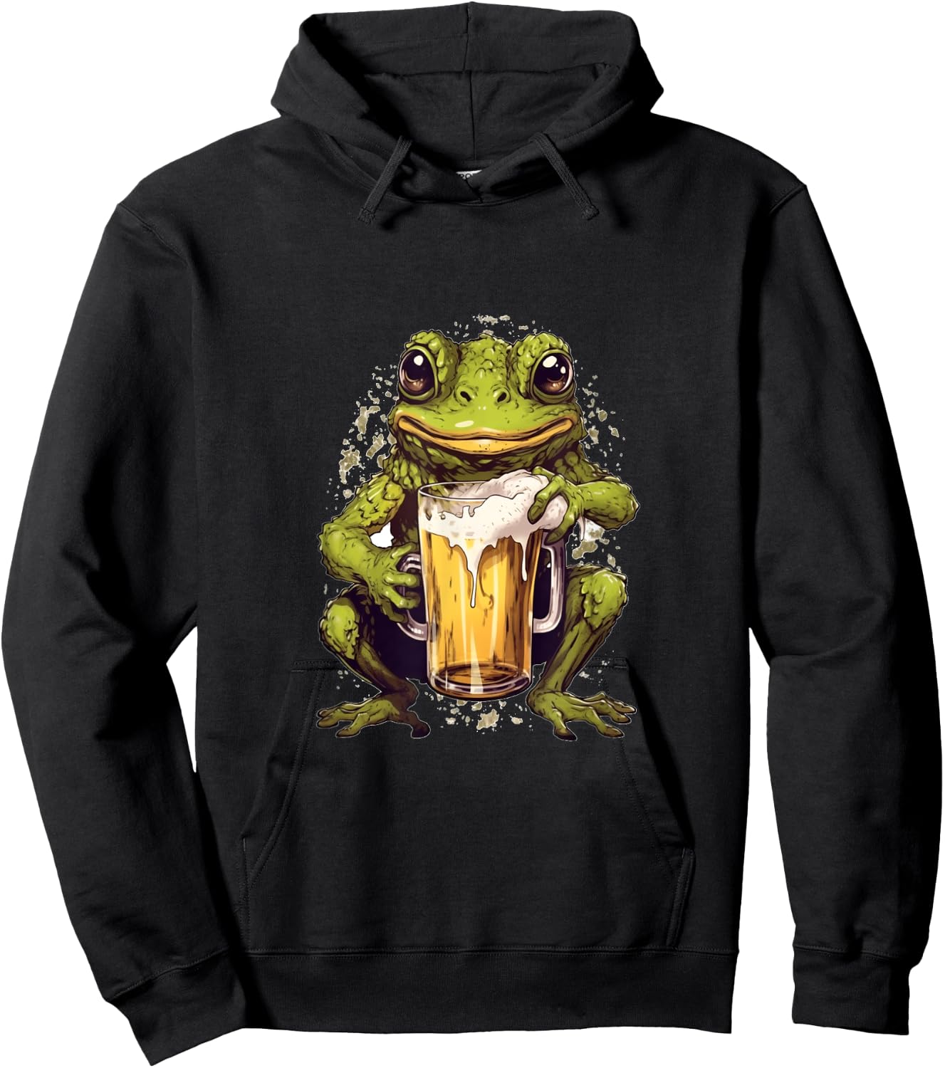 Frog Beer Drinking Funny Beer Drinker Frogs Toad Amphibian Hoodie - Hoodie | Black