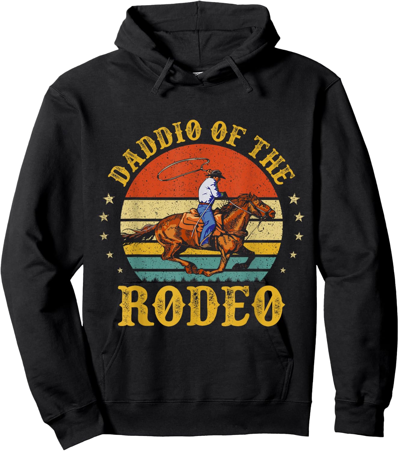 Daddio Of The Rodeo Cowboy Dad Daddy Funny Father's Day Hoodie - Hoodie | Black