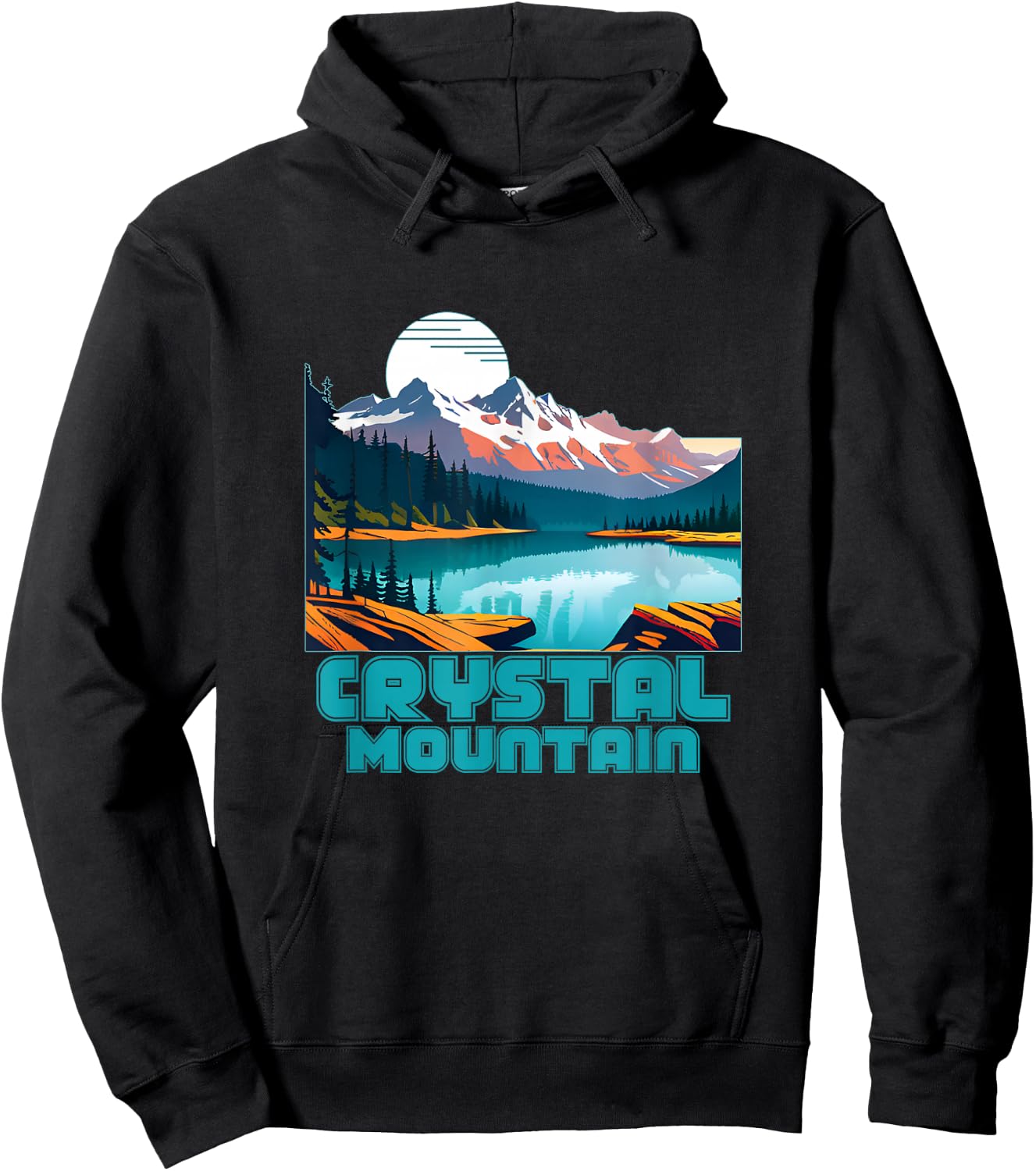Crystal Mountain Souvenir Apparel - Retro Vintage Hoodie - Hoodie | Black
