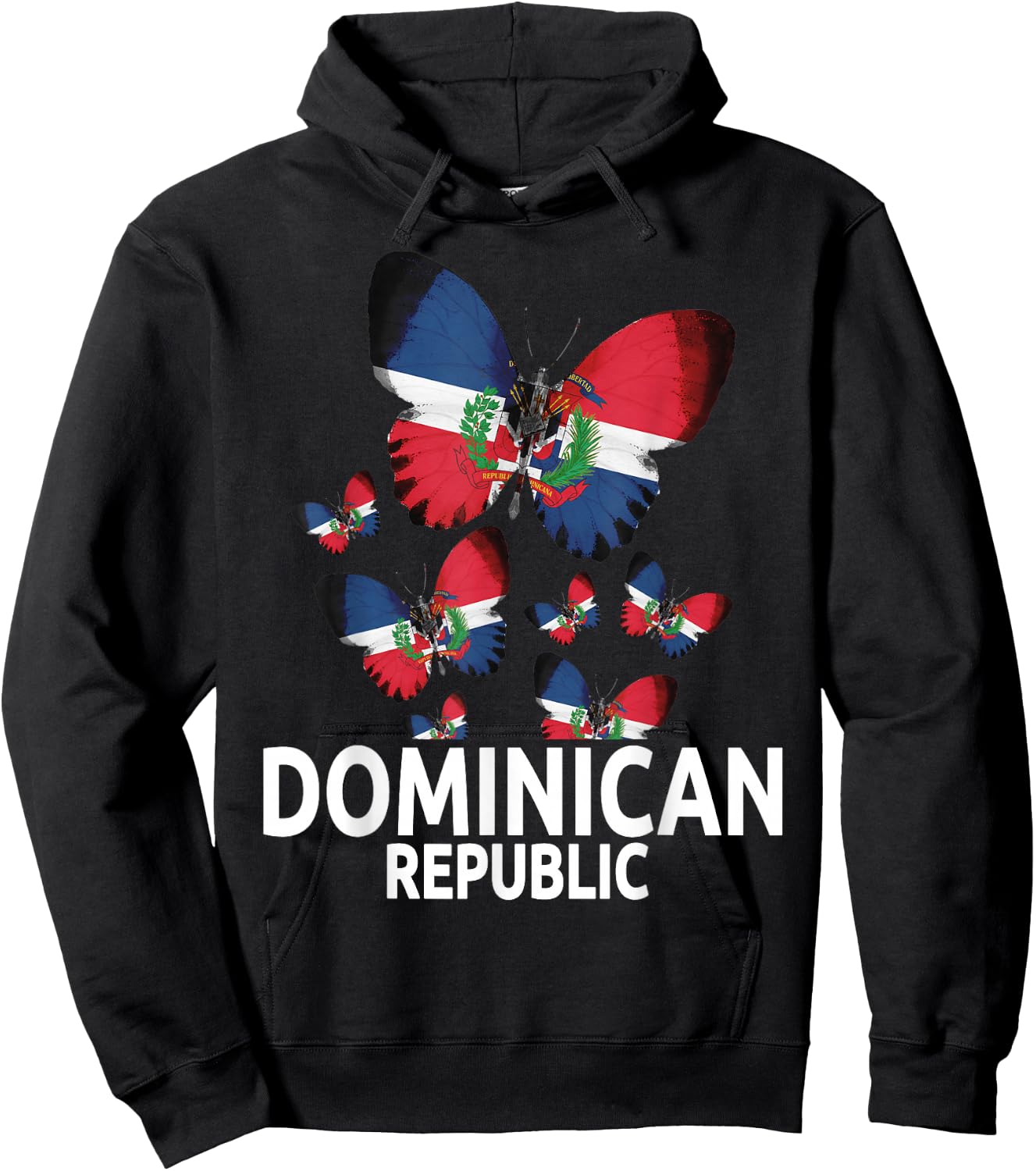 Republica Dominicana Butterfly & Dominican Flag Hoodie - Hoodie | Black