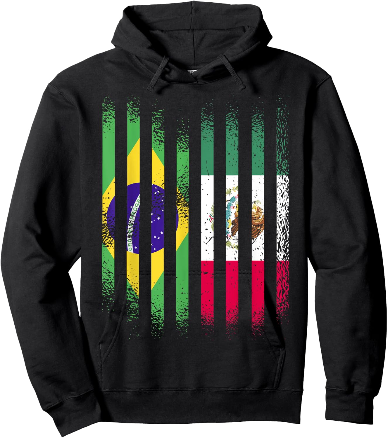 Brazil Flag Mexico Grown Country Flags Stripes Hoodie - Hoodie | Black