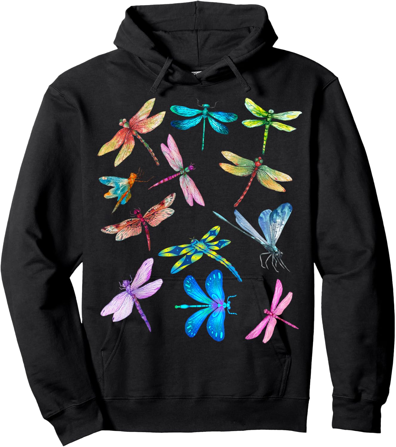 Nurse And Dog Mom Dragonfly Watercolor Happy Nurse Week 2023 Women Hoodie - Hoodie | Black