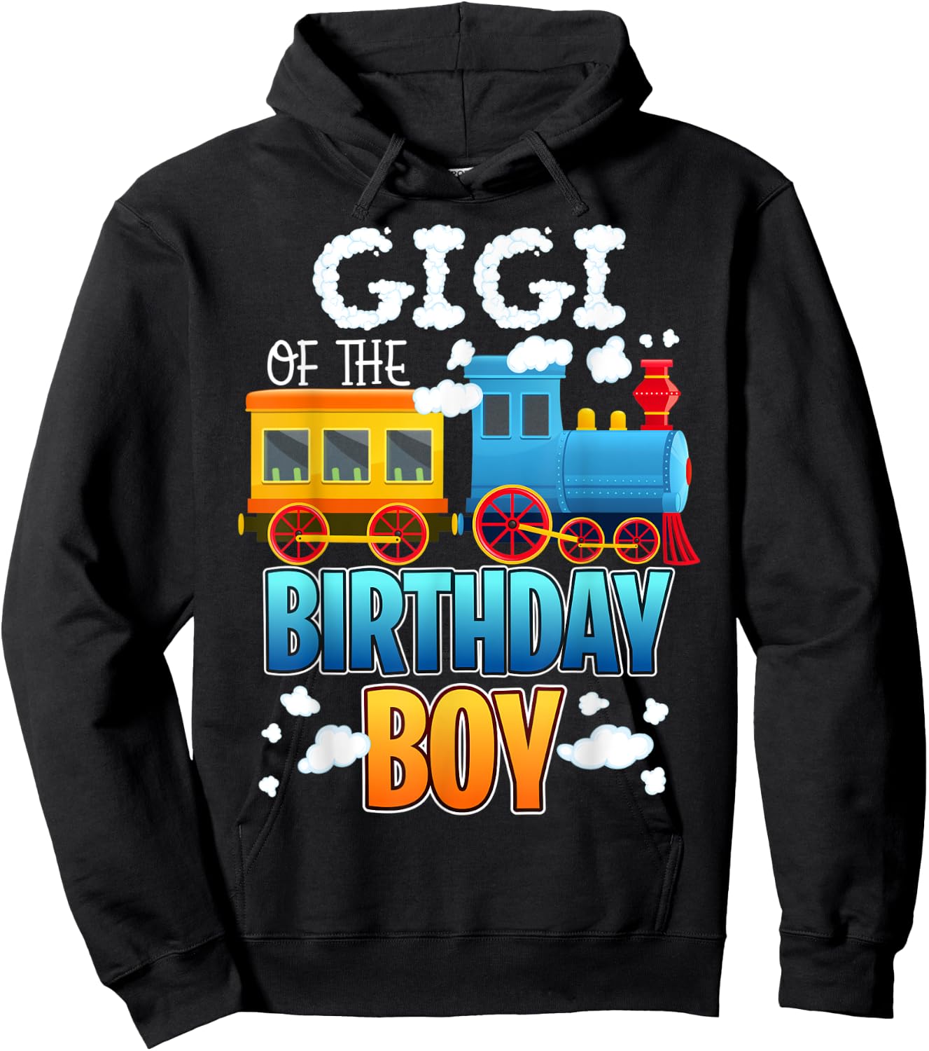 I'm Gigi Of The Birthday Boy Train Toy Matching Family Party Hoodie - Hoodie | Black