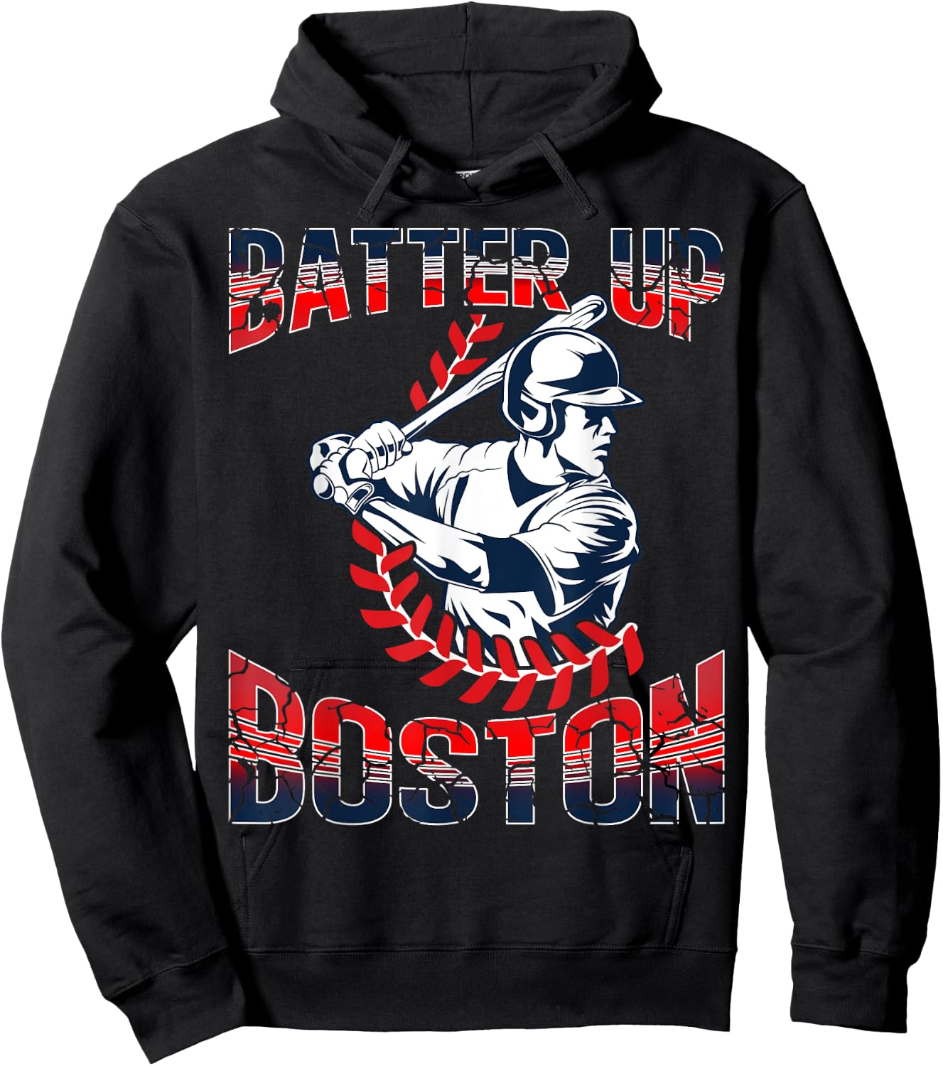 Vintage Style Batter Boston Baseball & Women Hoodie - Hoodie | Black