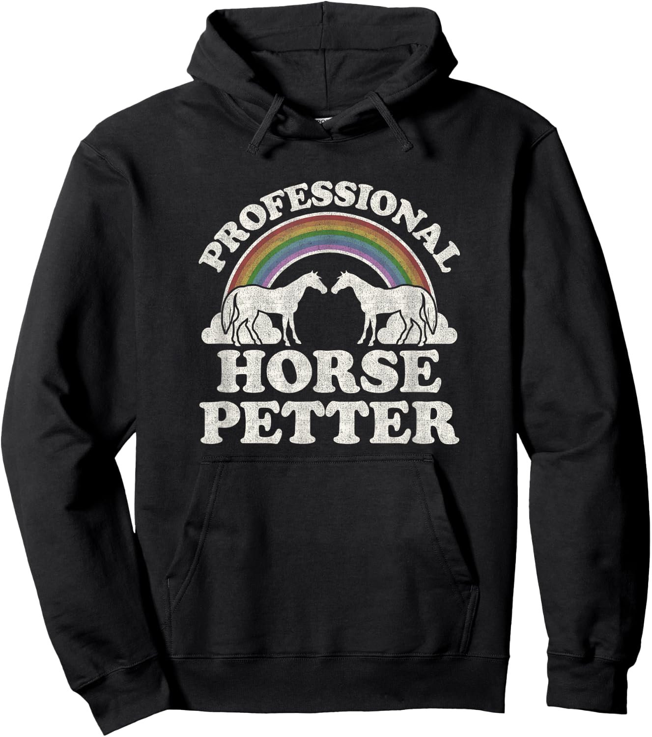 Equestrian Horse Lover Rainbow Professional Horse Petter Hoodie - Hoodie | Black